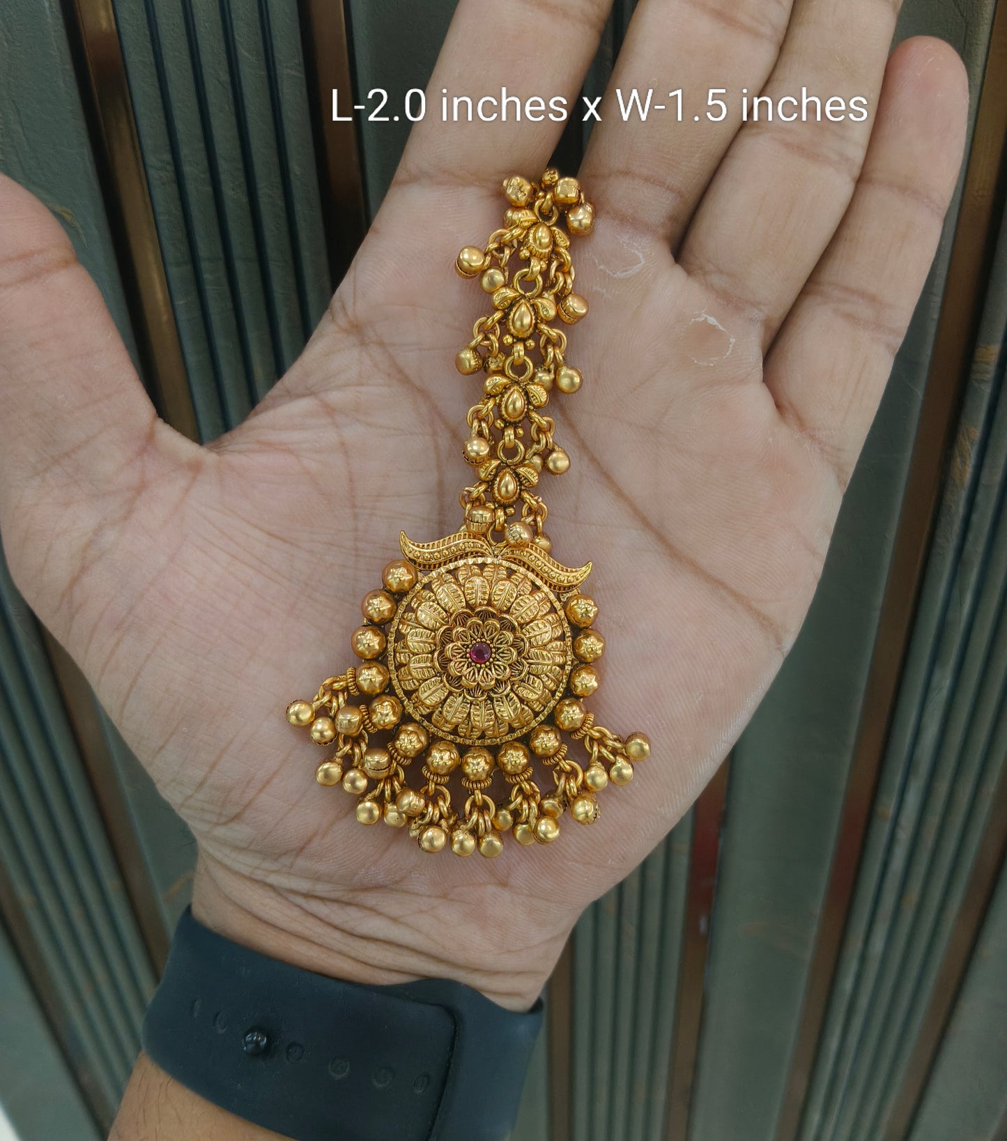 Gold polki Tikka Jewellery Indian Headpiece Jewellery