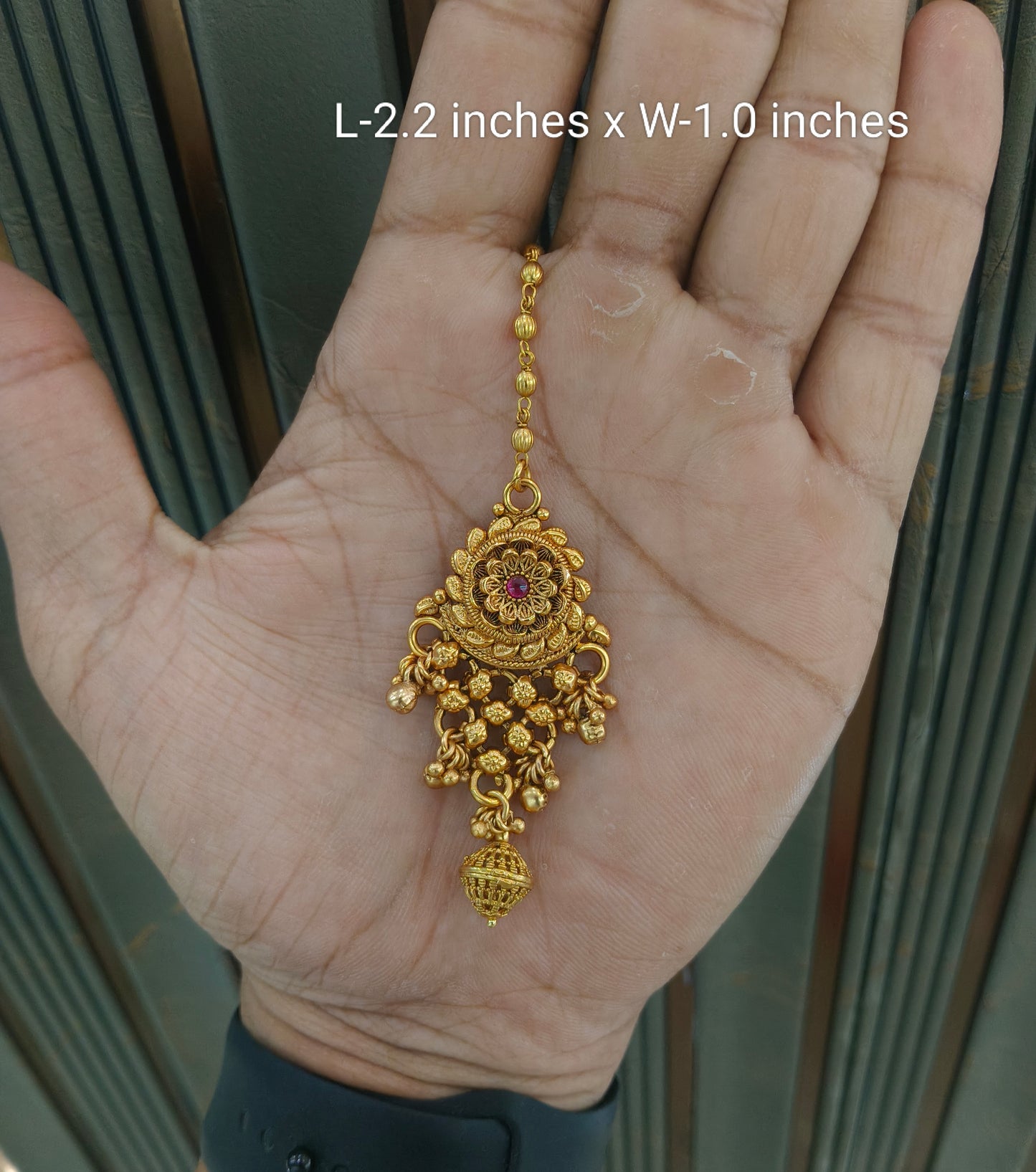 Gold polki Tikka Jewellery Indian Headpiece Jewellery