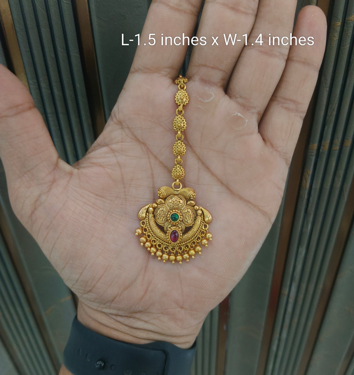 Gold polki Tikka Jewellery Indian Headpiece Jewellery