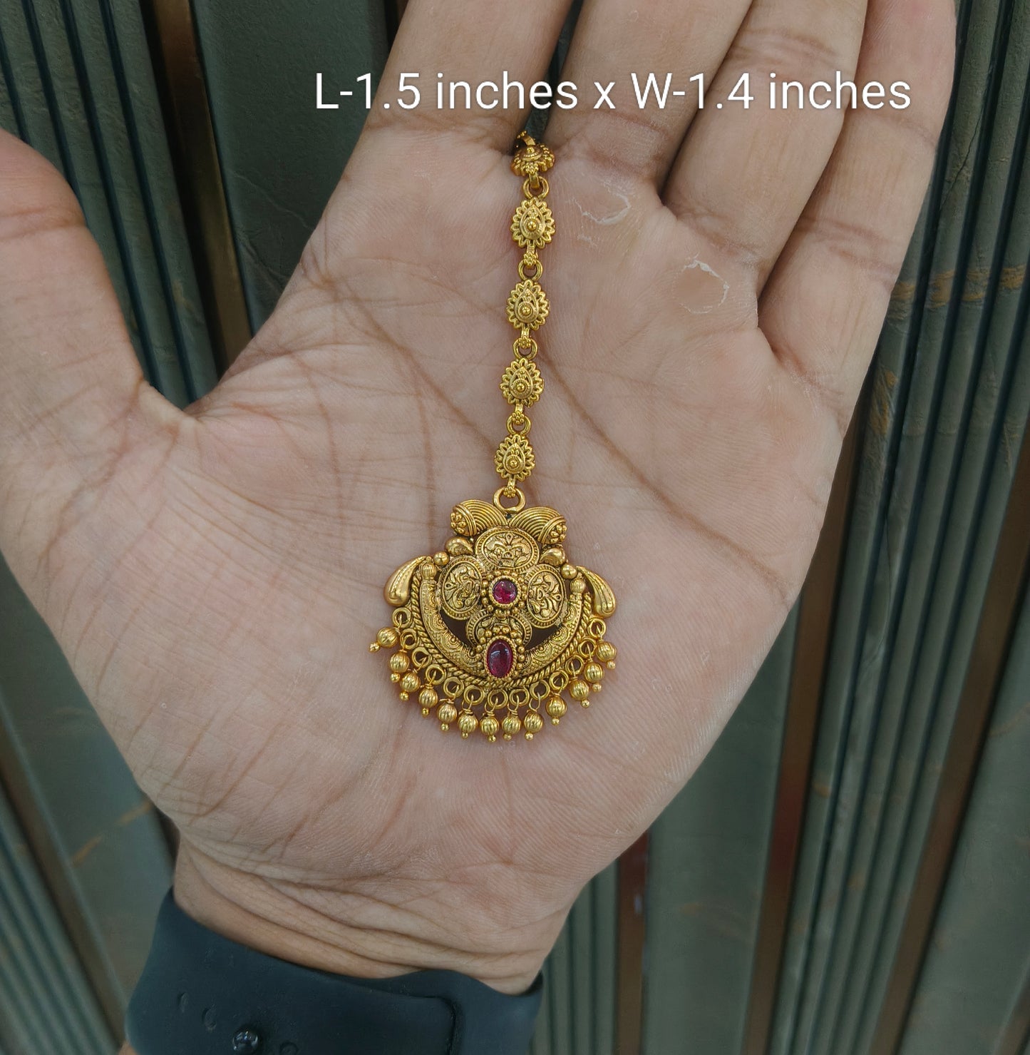 Gold polki Tikka Jewellery Indian Headpiece Jewellery