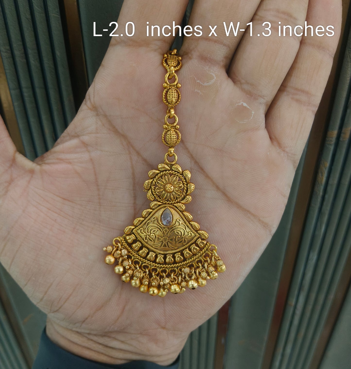 Gold polki Tikka Jewellery Indian Headpiece Jewellery