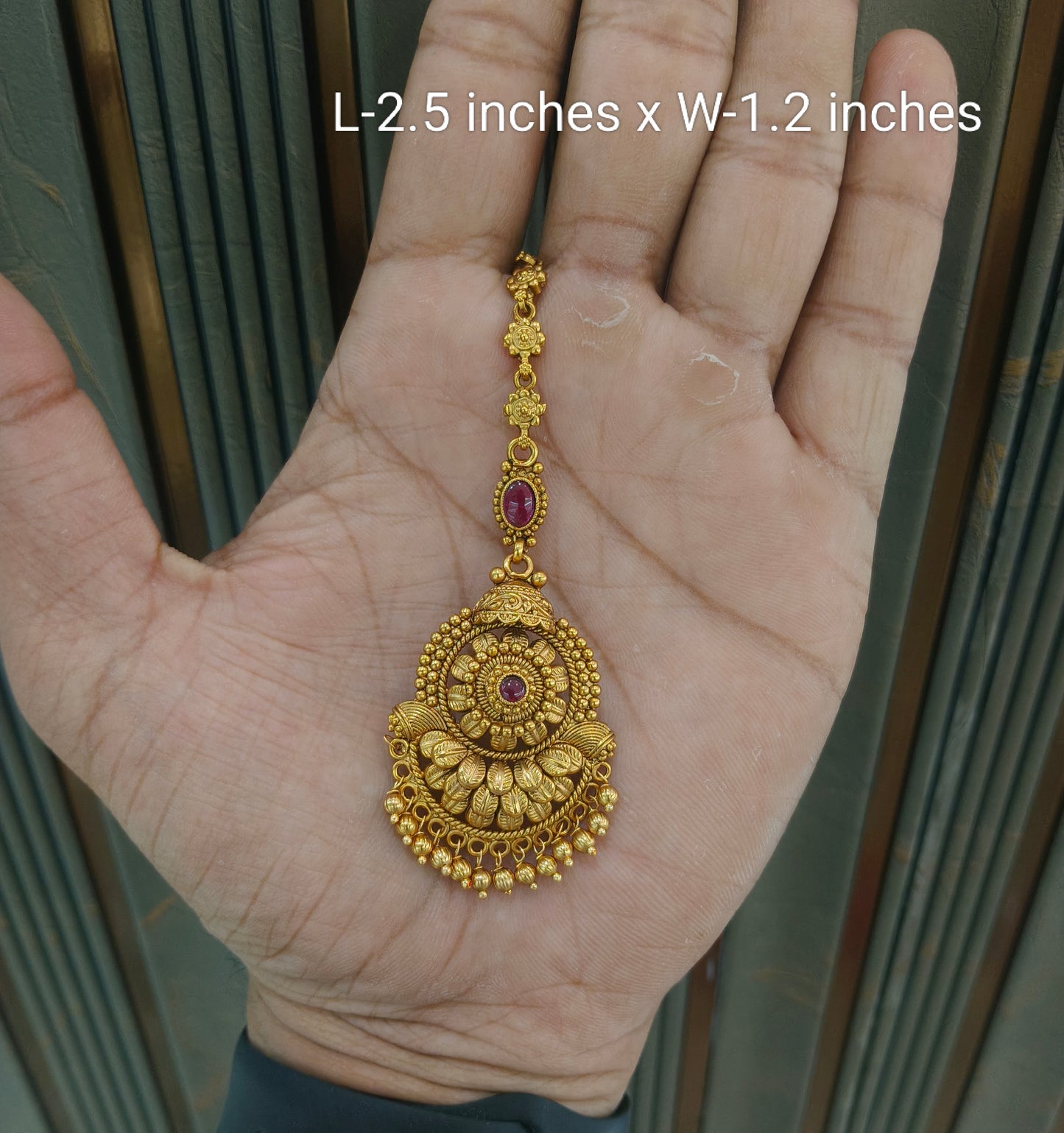 Gold polki Tikka Jewellery Indian Headpiece Jewellery
