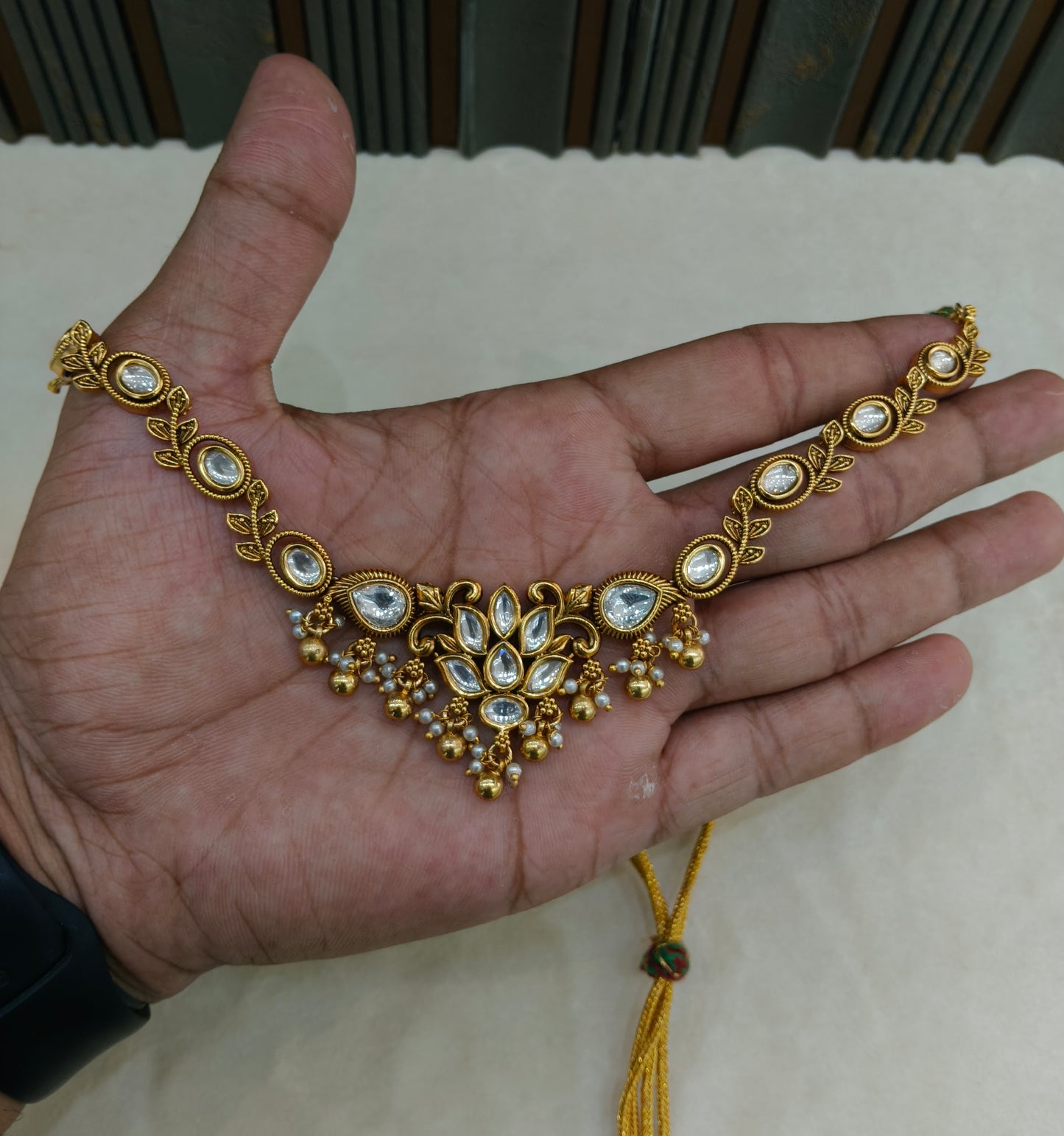 Gold Polki Kundan necklace Set/ Gold kundan Indian jewelry kundan Joda sets
