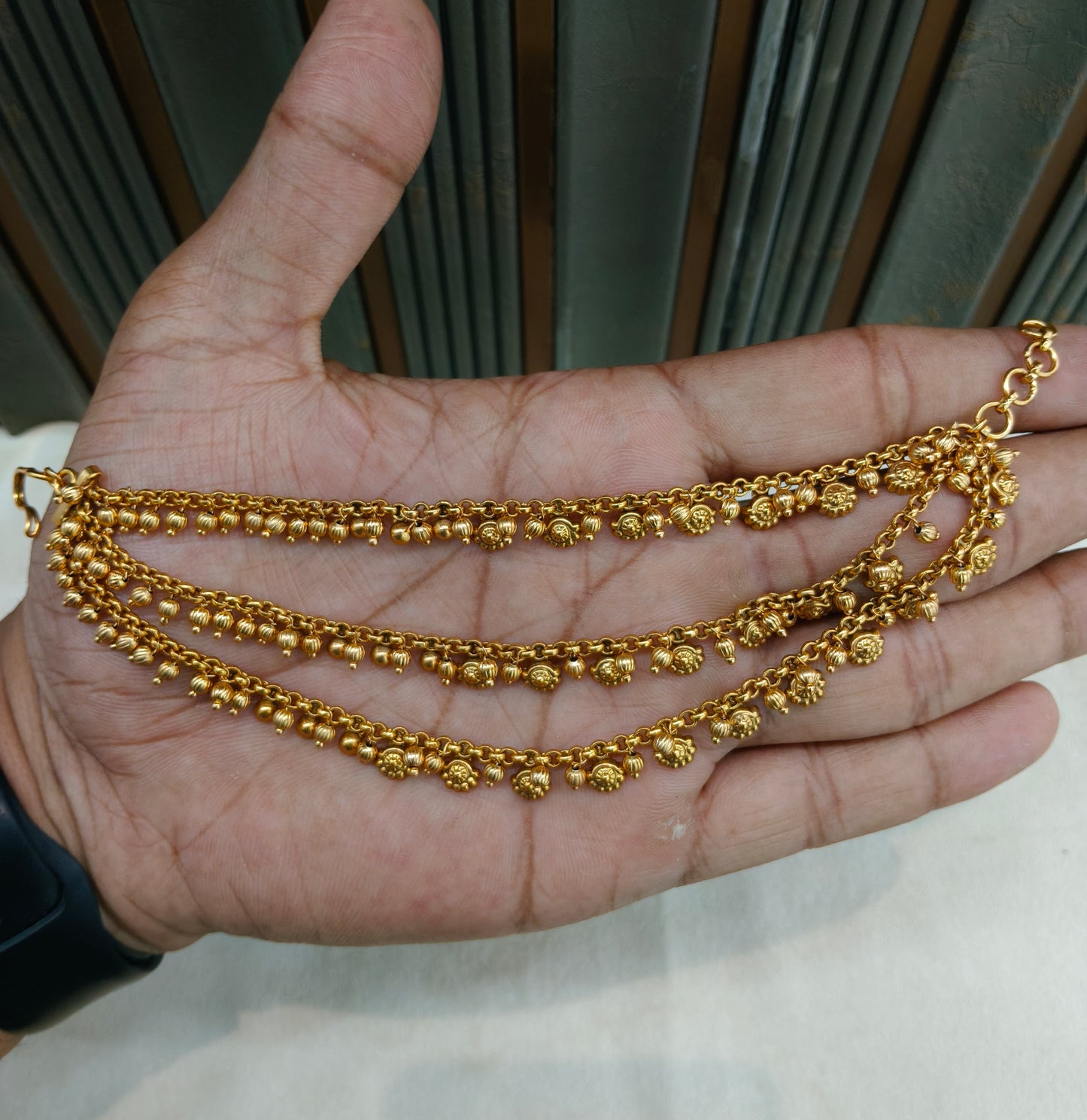 Gold polki Indian sahare earchains