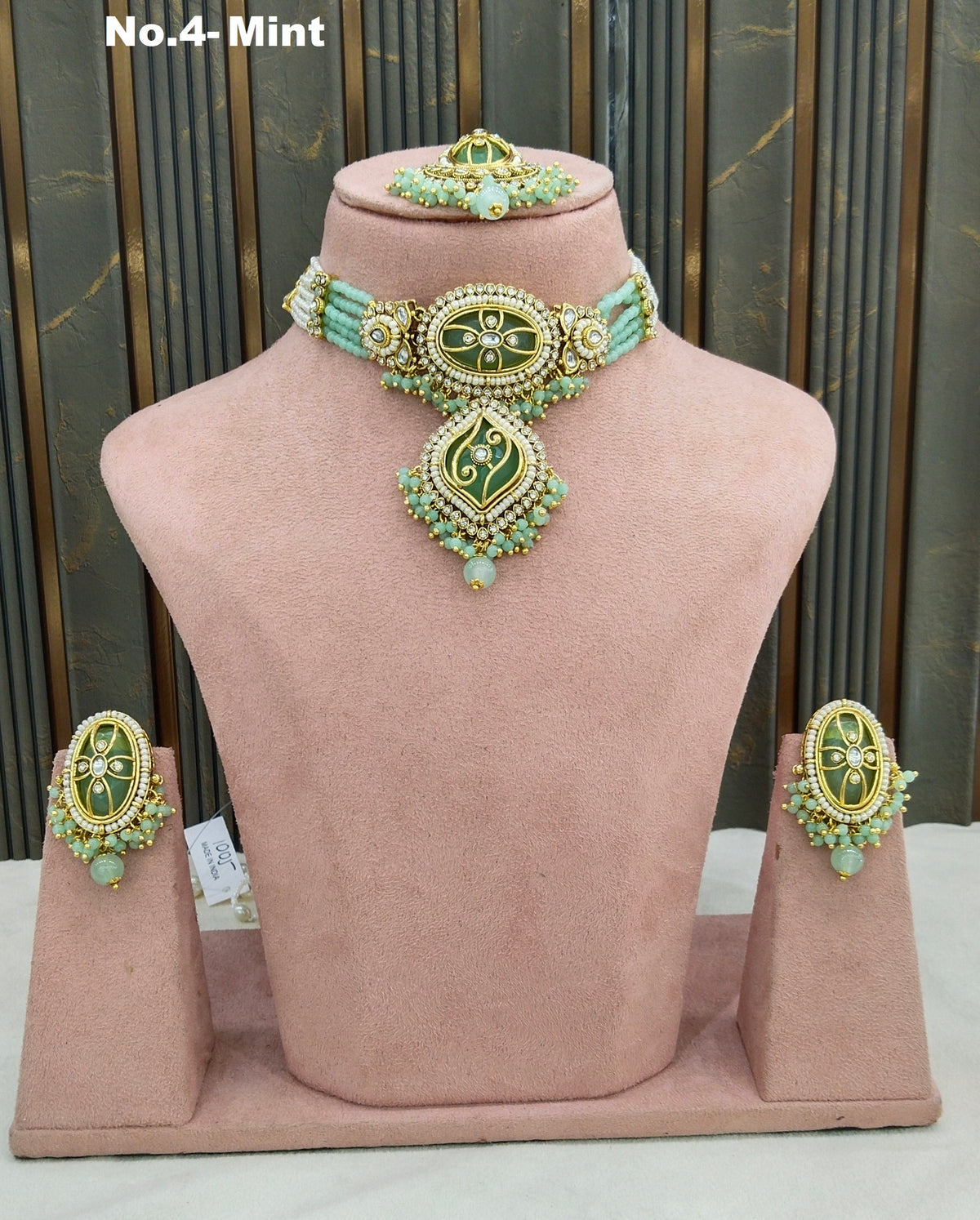 Mint Kundan choker Set/ kundan choker Kundan Fana Set