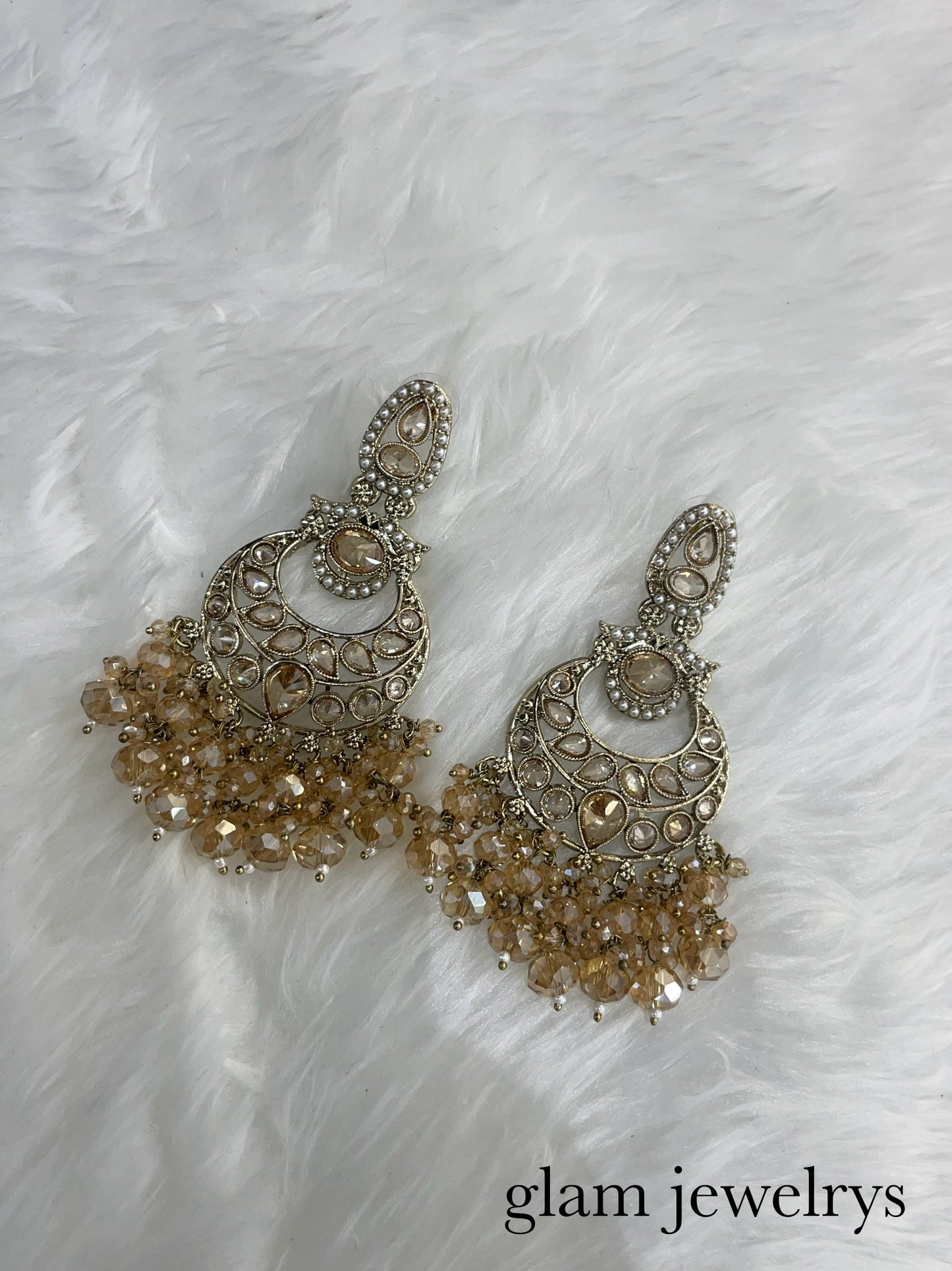 Gold Bollywood Indian Sarpunch Earrings