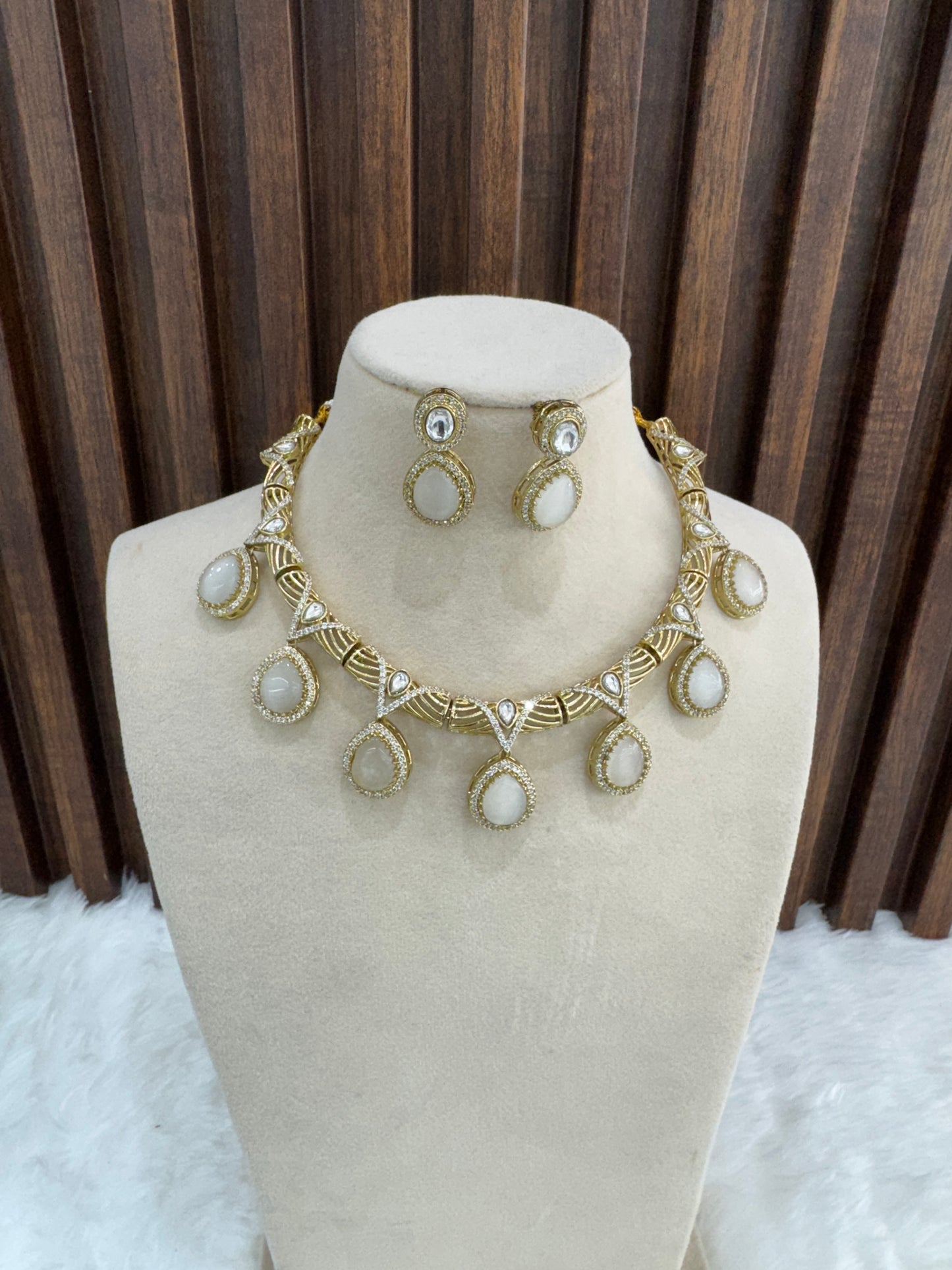 White Necklace Indian Jewellery Emma Set
