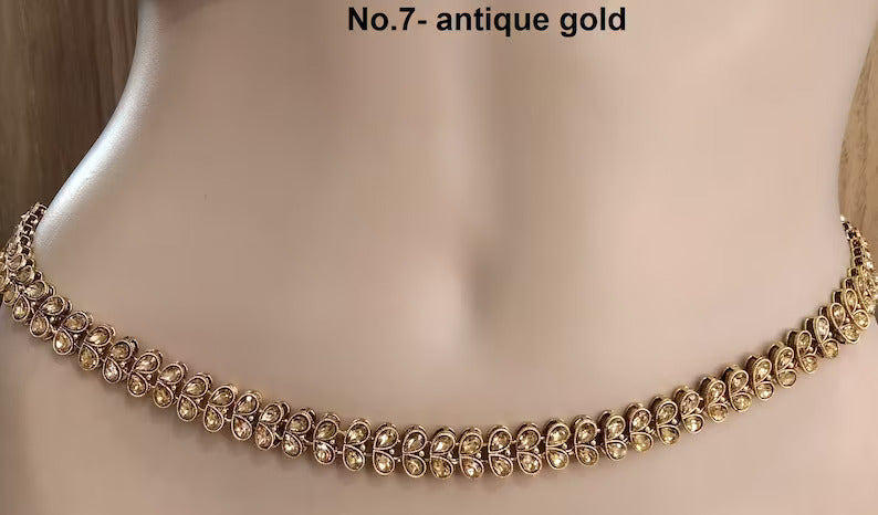 Waist Chain Kundan Belly Sari Saree Chain Indian Jewelry Jewellery Kamarbandh Kamarband Belt/Indian Body Chain Jewellery/Kundan waist belt