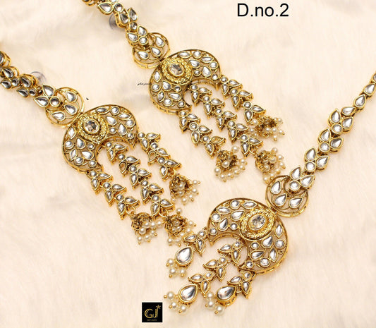 Indian Jewellery/Big Chandbali Kundan Jewellery Earrings Tikka /Indian Earrings Punjabi Bollywood Set Jewellery/Pakistani Punjabi Bollywood Set
