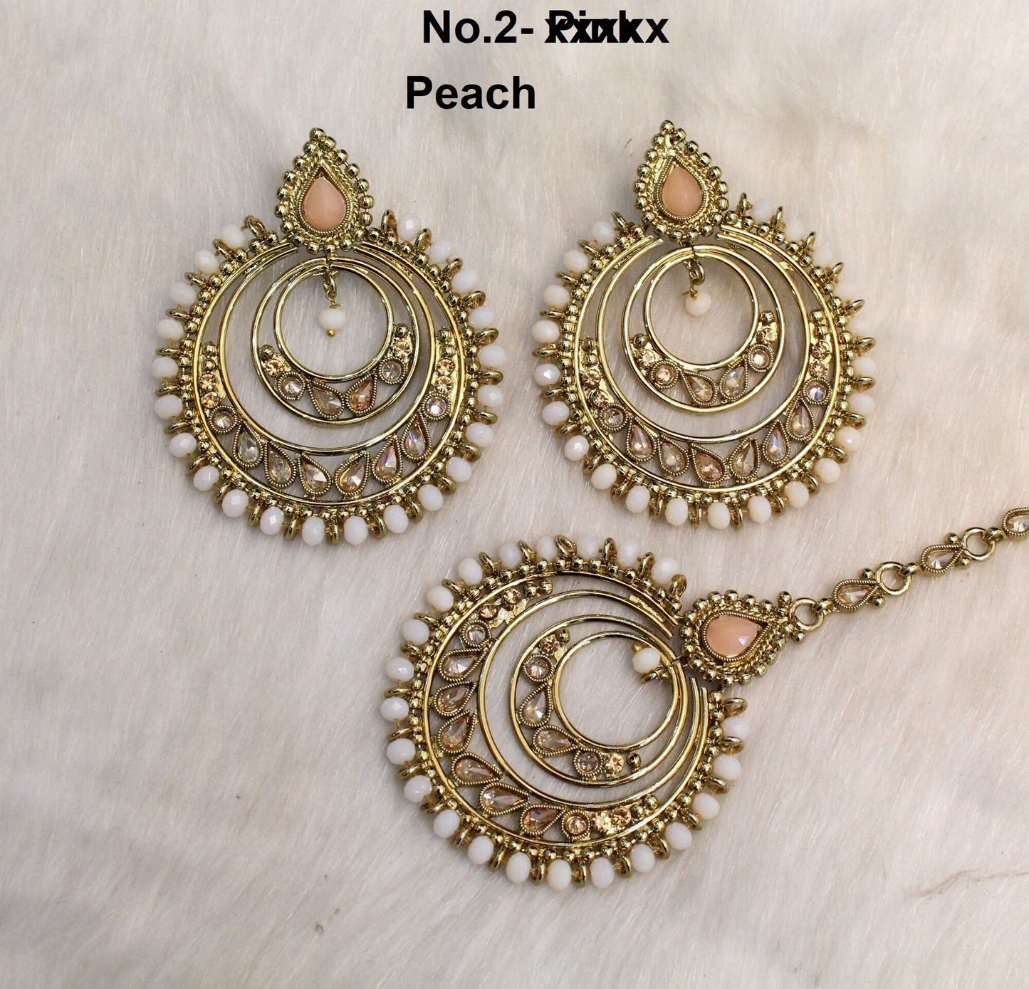 Indian Jewellery/Gold Indian Earrings Tikka Set/Indian Green, maroon chand balli Earrings Set Jewellery/Wedding Bridal Bollywood Jewellery Set