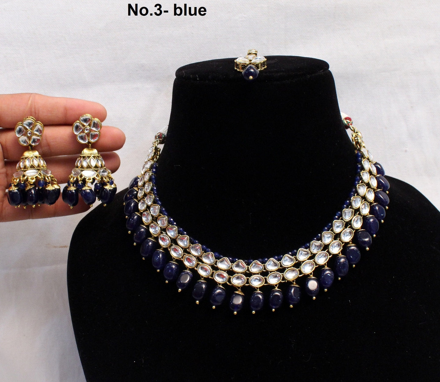 Indian Jewellery Gold Kundan Necklace Set/Green, pink, grey, maroon Bollywood Ethnic Wedding Necklace Jewellery Set