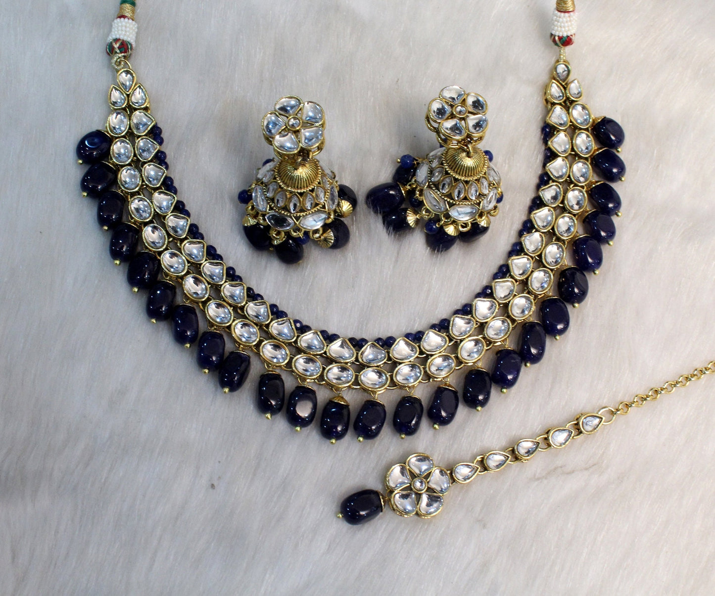 Indian Jewellery Gold Kundan Necklace Set/Green, pink, grey, maroon Bollywood Ethnic Wedding Necklace Jewellery Set