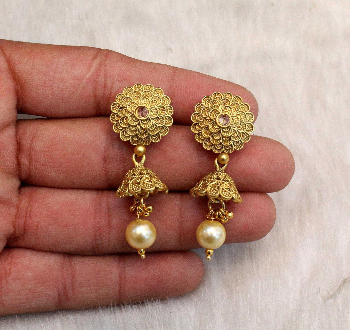 Indian Jewellery / Gold Finish necklace set Wedding Ethnic Jewelry Bollywood bridal Necklace