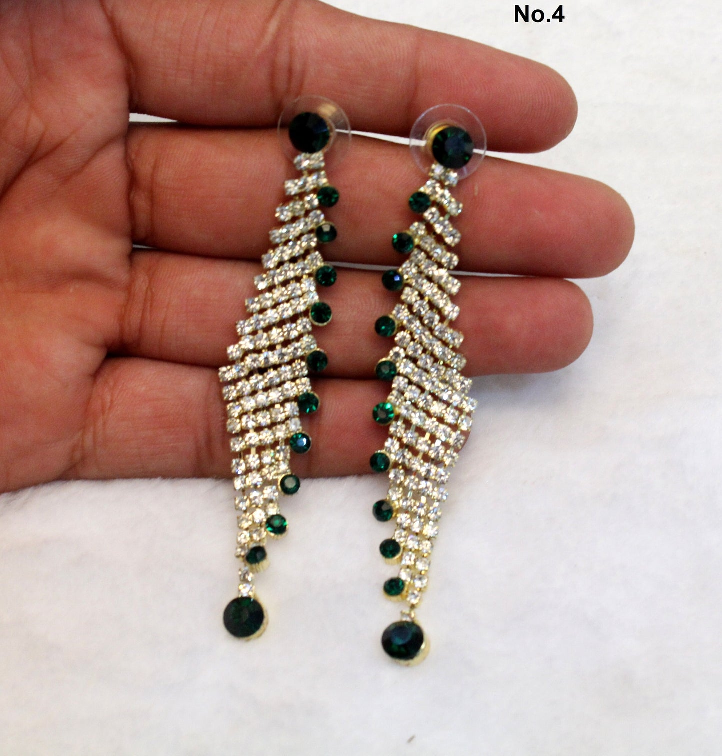 Indian Jewellery/Gold Earrings green chand balli Set/Indian Earrings Punjabi Bollywood Set Jewellery/Pakistani Punjabi Bollywood Set