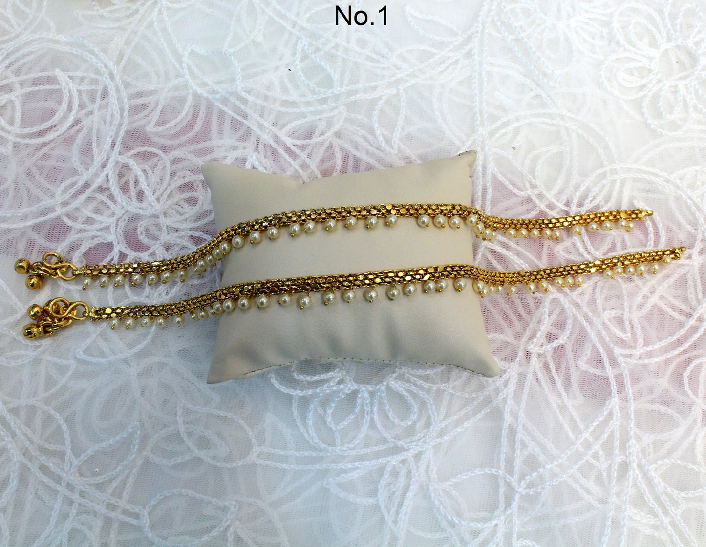 Buy Anklets Foot Bracelet Gold Indian Payal Jhanjar Jewellery Jewellery/Traditional Bollywood Panjeb Jewellery