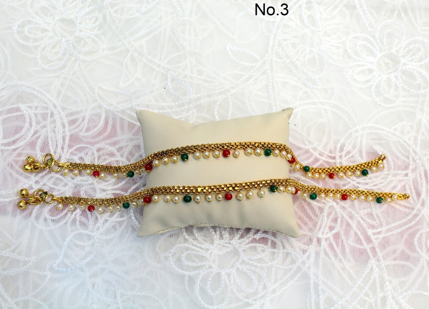 Buy Anklets Foot Bracelet Gold Indian Payal Jhanjar Jewellery Jewellery/Traditional Bollywood Panjeb Jewellery