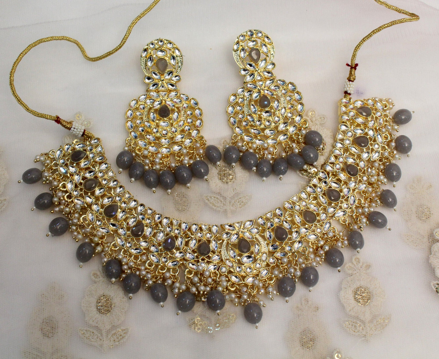 Indian Jewellery Gold Kundan Necklace Set/ Bridal Bollywood Wedding Jewelry Set/Women Necklace Kundan Set/ Indian jewellery