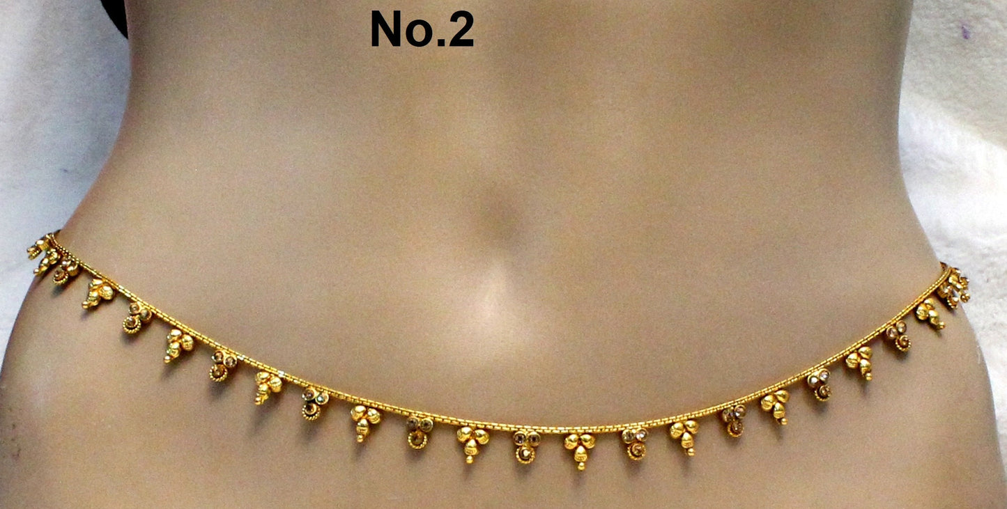 Sari Saree Chain Gold Polki Belly Waist Jewelry South Indian Jewelry Kamarband bandh band Belt/Simple Body Chain Jewellery