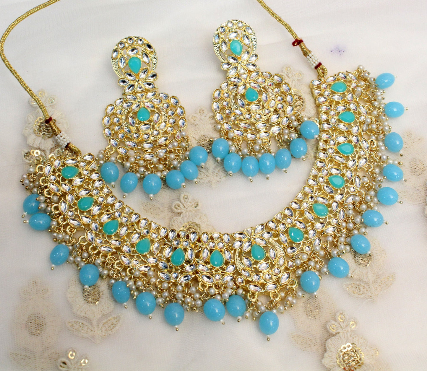 Indian Jewellery Gold Kundan Necklace Set/ Bridal Bollywood Wedding Jewelry Set/Women Necklace Kundan Set/ Indian jewellery