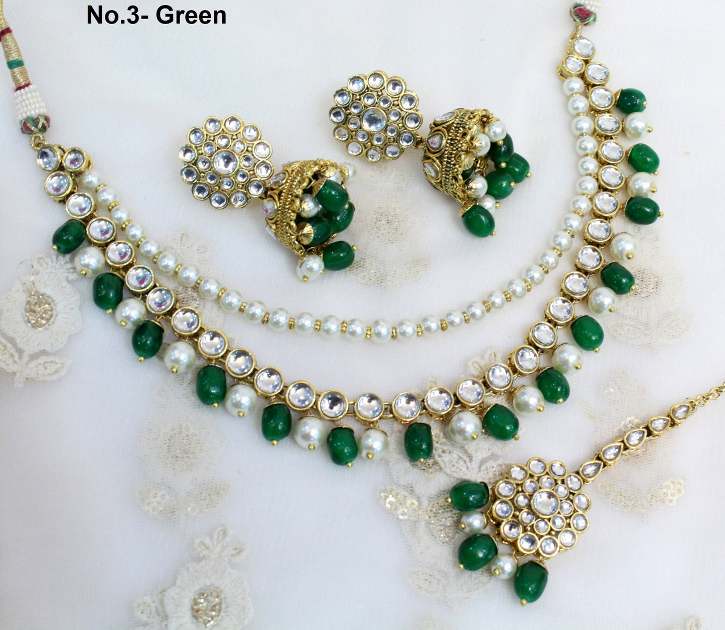 Indian Jewellery , Kundan Layered necklace Set Indian Wedding Semi Bridal Ethnic Bridal Necklace, bridesmaids set, Punjabi set