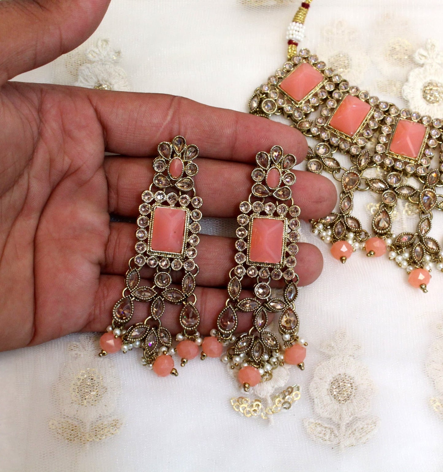 Indian Jewellery/Dark gold necklace Set/Bollywood Gold Indian Jewelry Jewellery Set /Bridesmaid sets/Wedding Jewellery