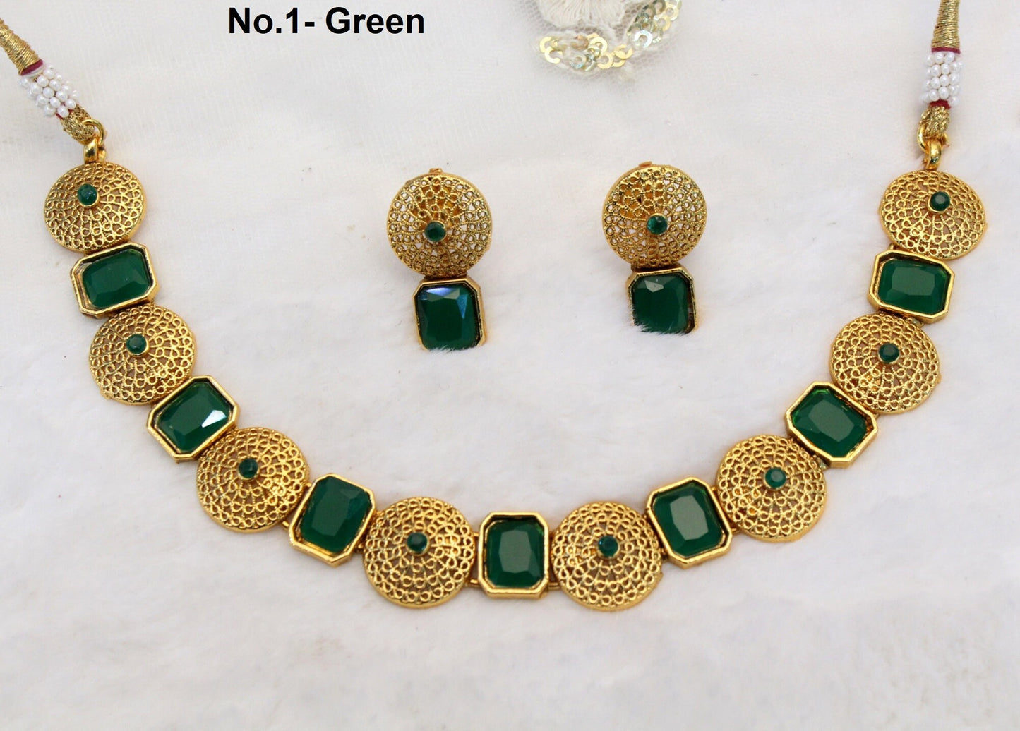 Indian Necklace Jewellery Set/ Green, Multicolor Bridal Wedding Bollywood Necklace Set/Brides maid set/Delicate sets