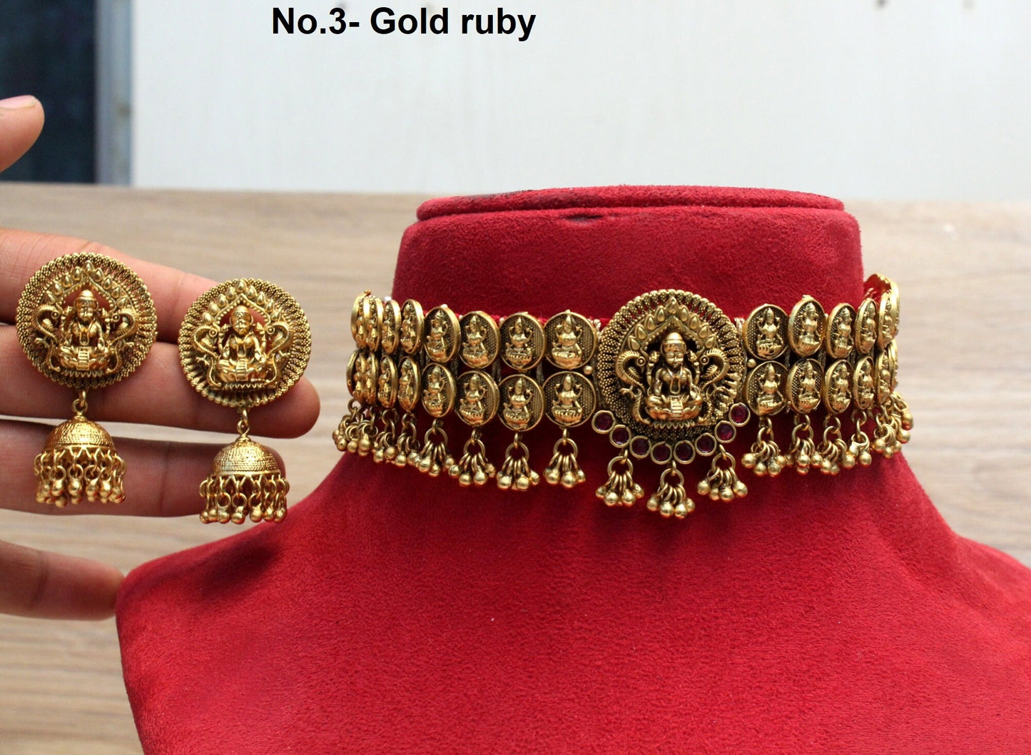 Indian Gold Jewellery choker set/Gold finish choker Set Bollywood Style