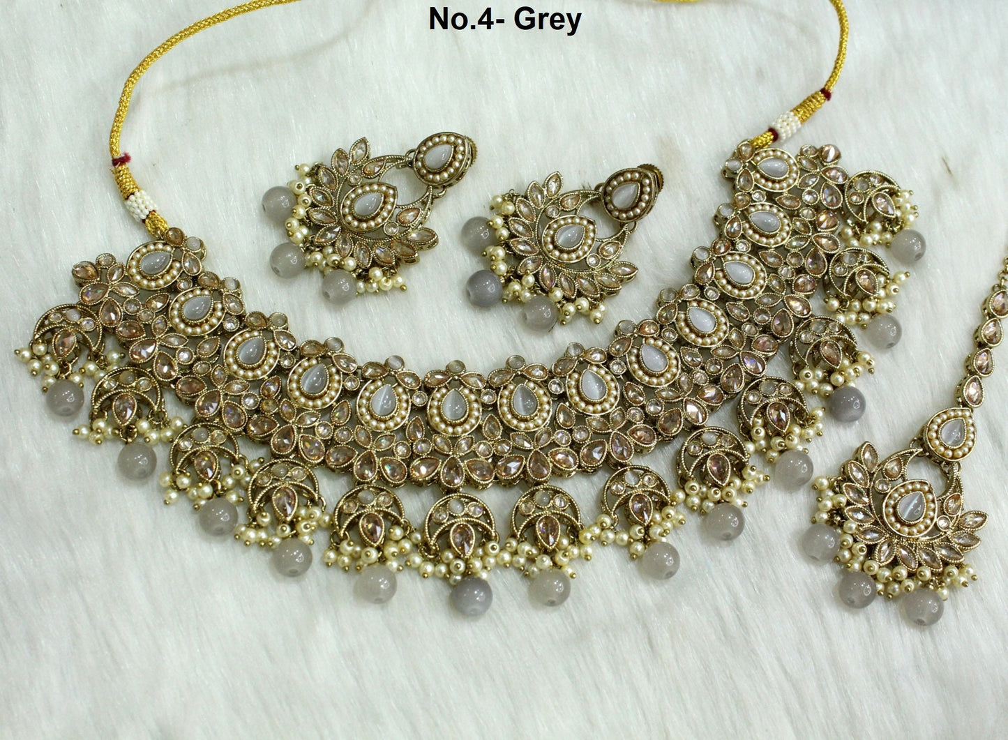 Indian Jewellery Gold Bollywood Necklace Set/ Dark gold, Maroon Jewelry/Wedding Crystal Semi Bridal jani Ethnic Set