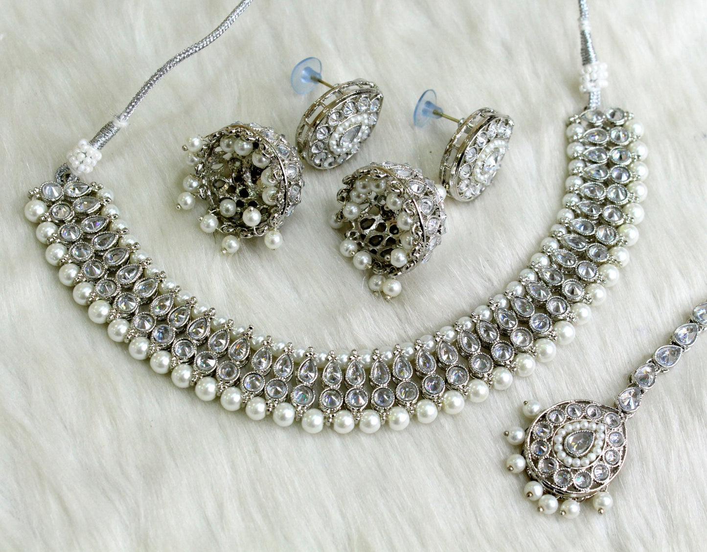 Indian Jewellery/Mehndi polish dark gold necklace Set/Bollywood Gold Indian Jewelry Jewellery Set /Bridesmaid sets/ Champagne stones