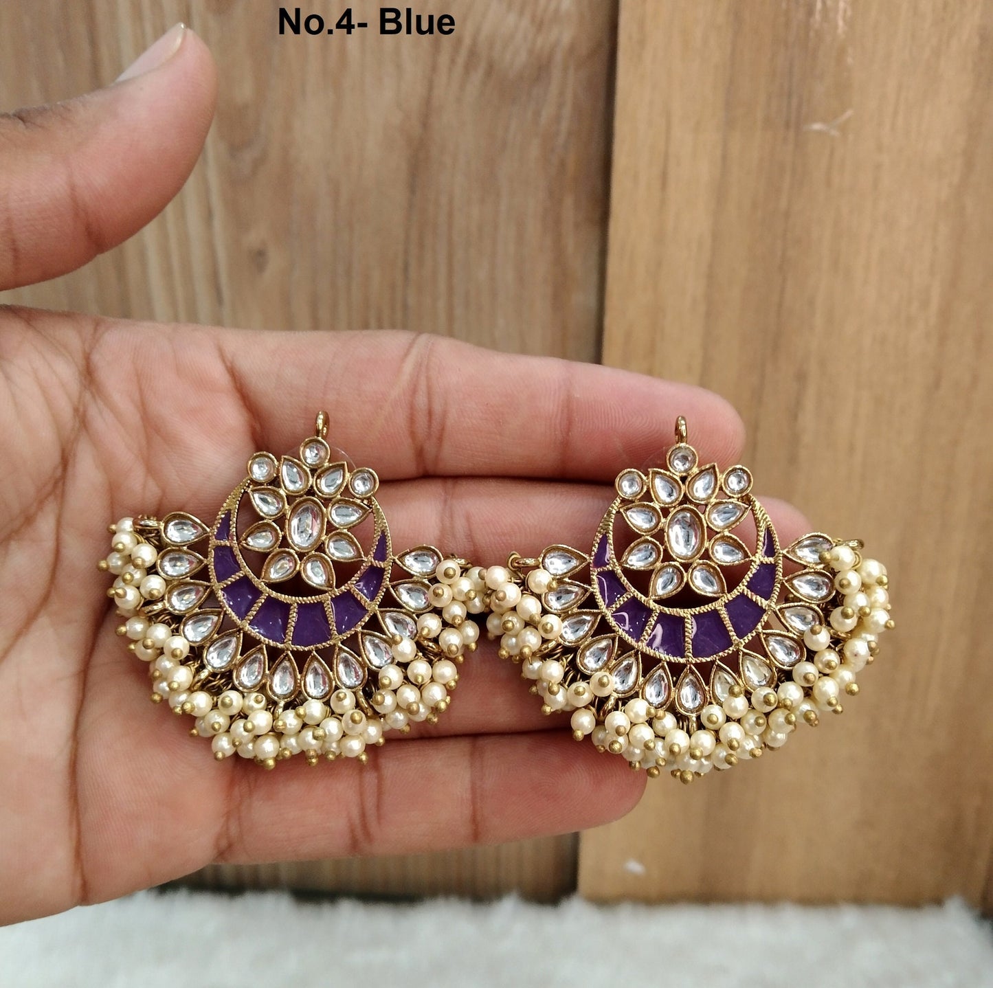 Indian Jewellery/Gold Indian Earrings Tikka Set/Indian Pastel Green, maroon,black, blue chand balli Earrings summer Jewellery