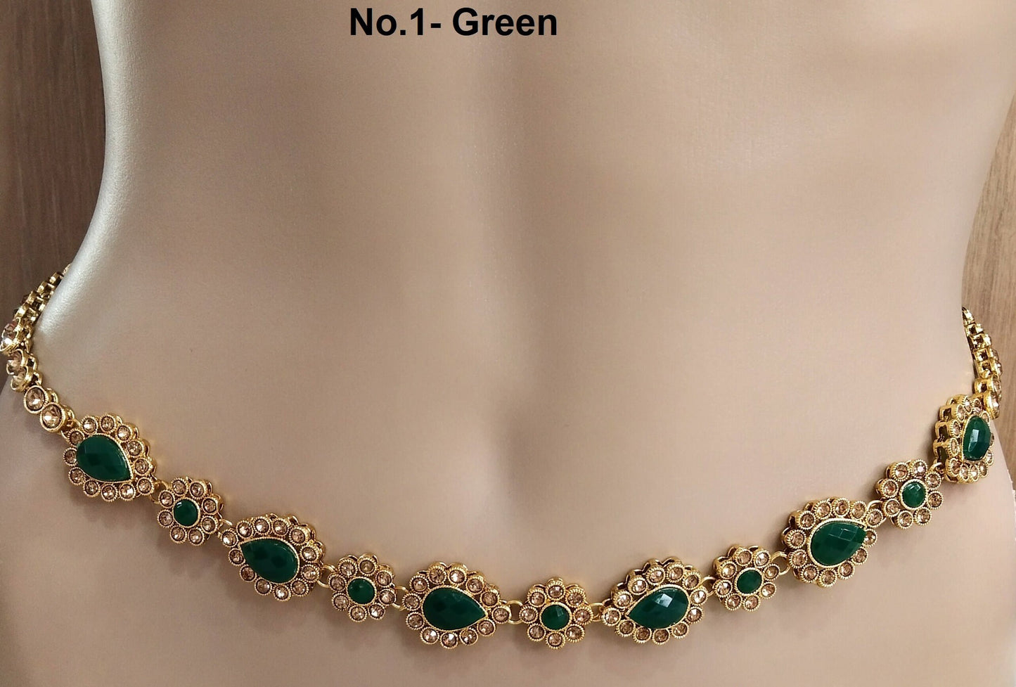 Waist Chain Kundan Belly Sari Saree Chain Indian Jewelry Jewellery Kamarbandh Kamarband Belt/Indian Body Chain Jewellery/Kundan waist belt