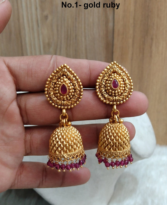 Indian Jewellery/Jhumka Bollywood Indian Gold Kundan Earrings Jewelry/Pearl Jhumka Set/Punjabi Indian Jewellery/Muslim Punjabi Jhumki Set