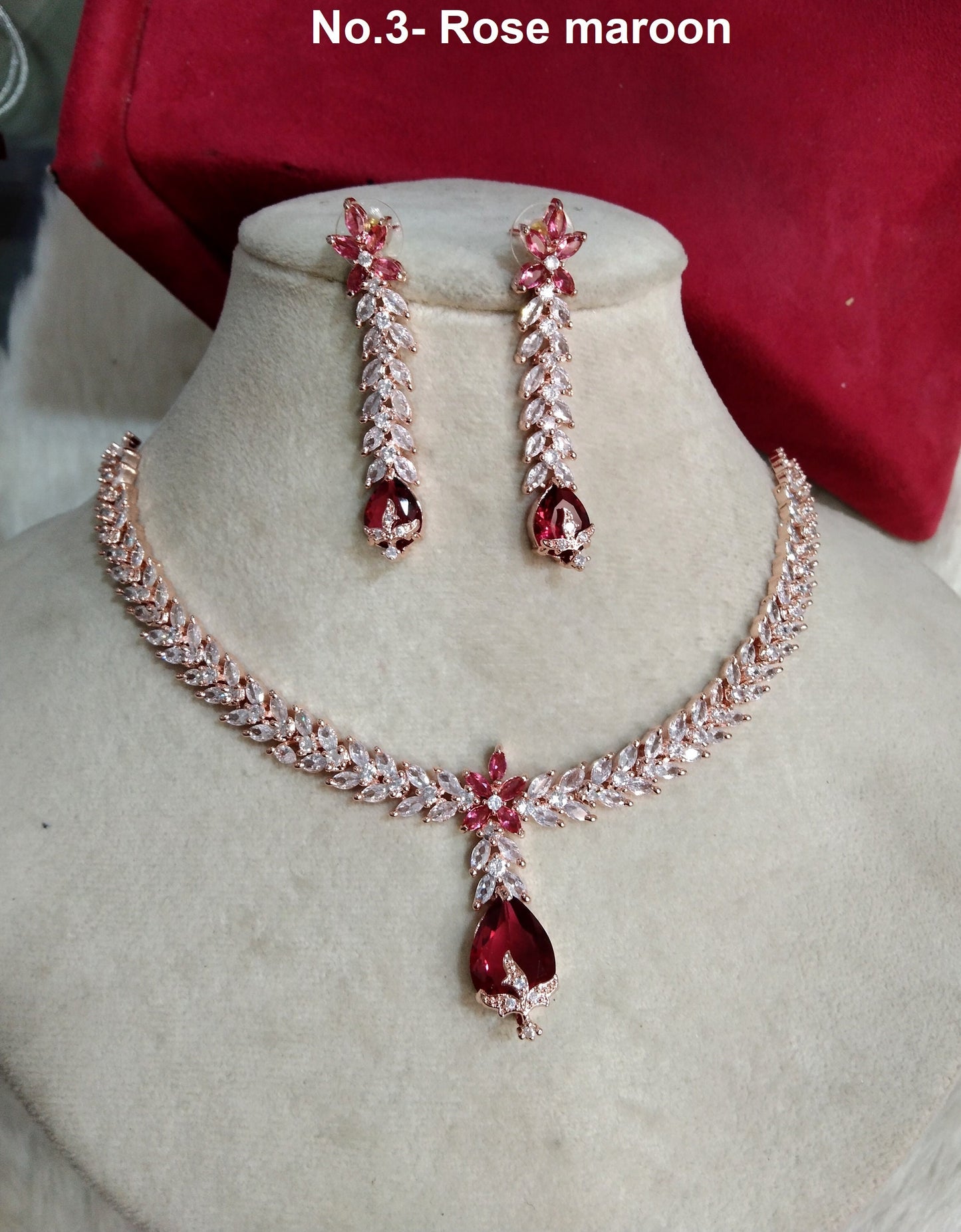 Cubic Zirconia Diamond necklace Earrings set, rose gold,silver Bridal necklace earrings jewellery david statement necklace set CZ necklace set