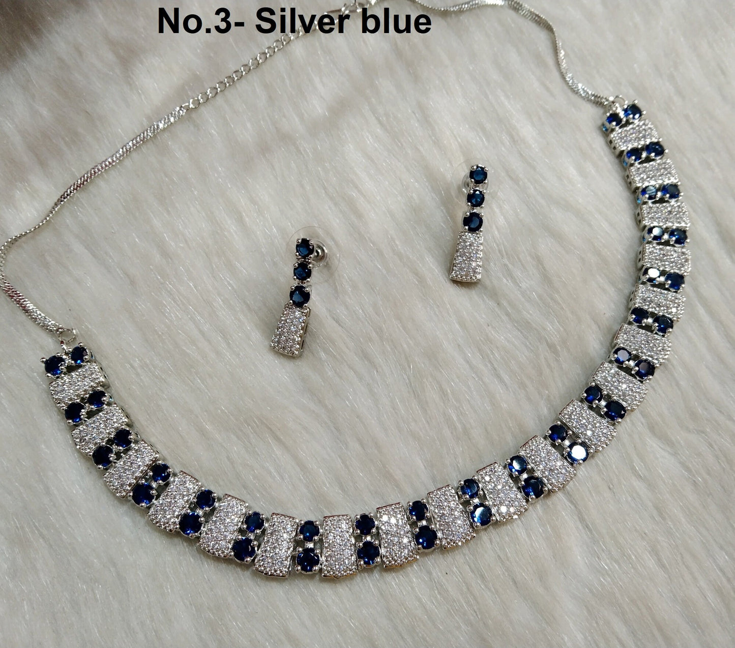 American Diamond necklace Earrings set, rose gold, Bollywood silver Bridal atif necklace earrings jewellery statement necklace set CZ necklace set