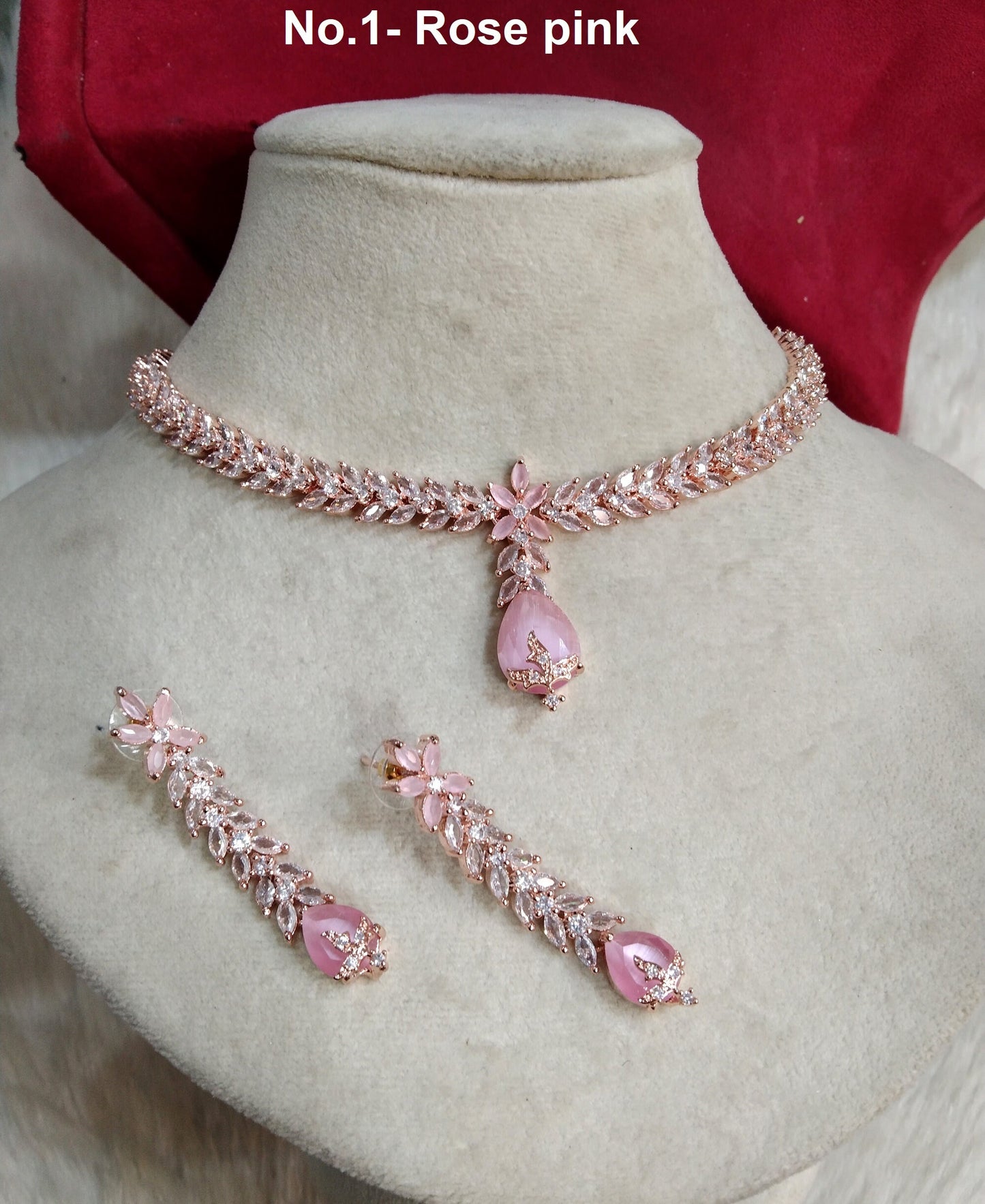 Cubic Zirconia Diamond necklace Earrings set, rose gold,silver Bridal necklace earrings jewellery david statement necklace set CZ necklace set