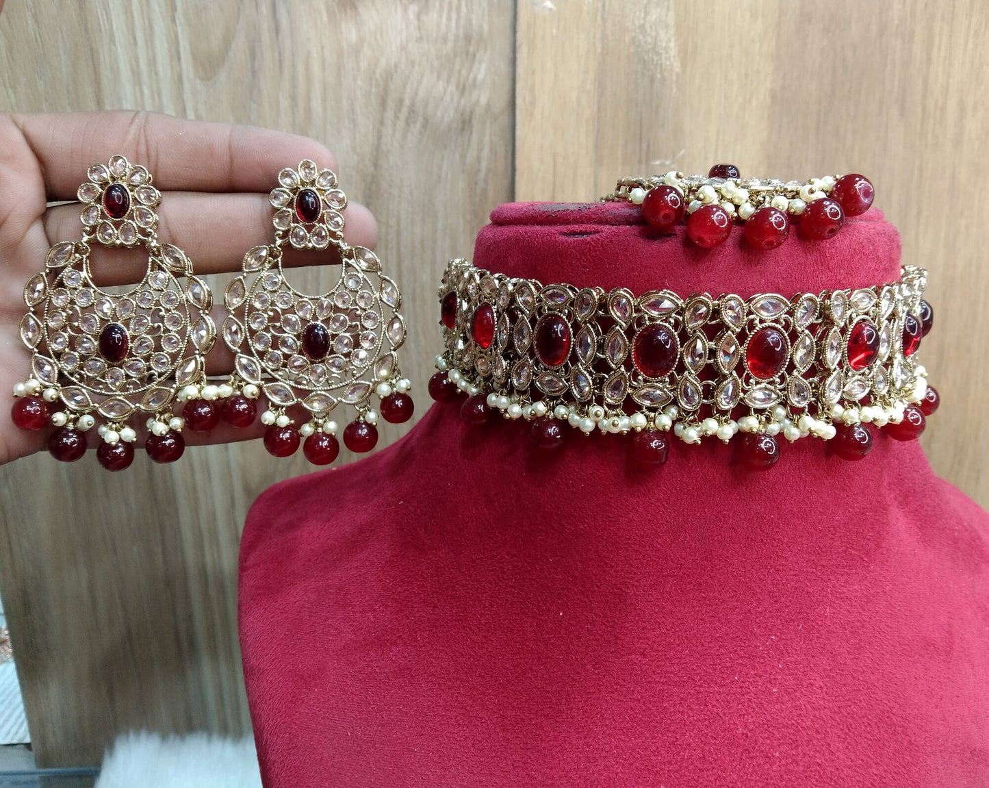 Indian jewellery Choker Set Necklace/Bollywood Jewellery/Indian dark gold choke set/Wellington Bridesmaid Jewellery/Women Necklace set