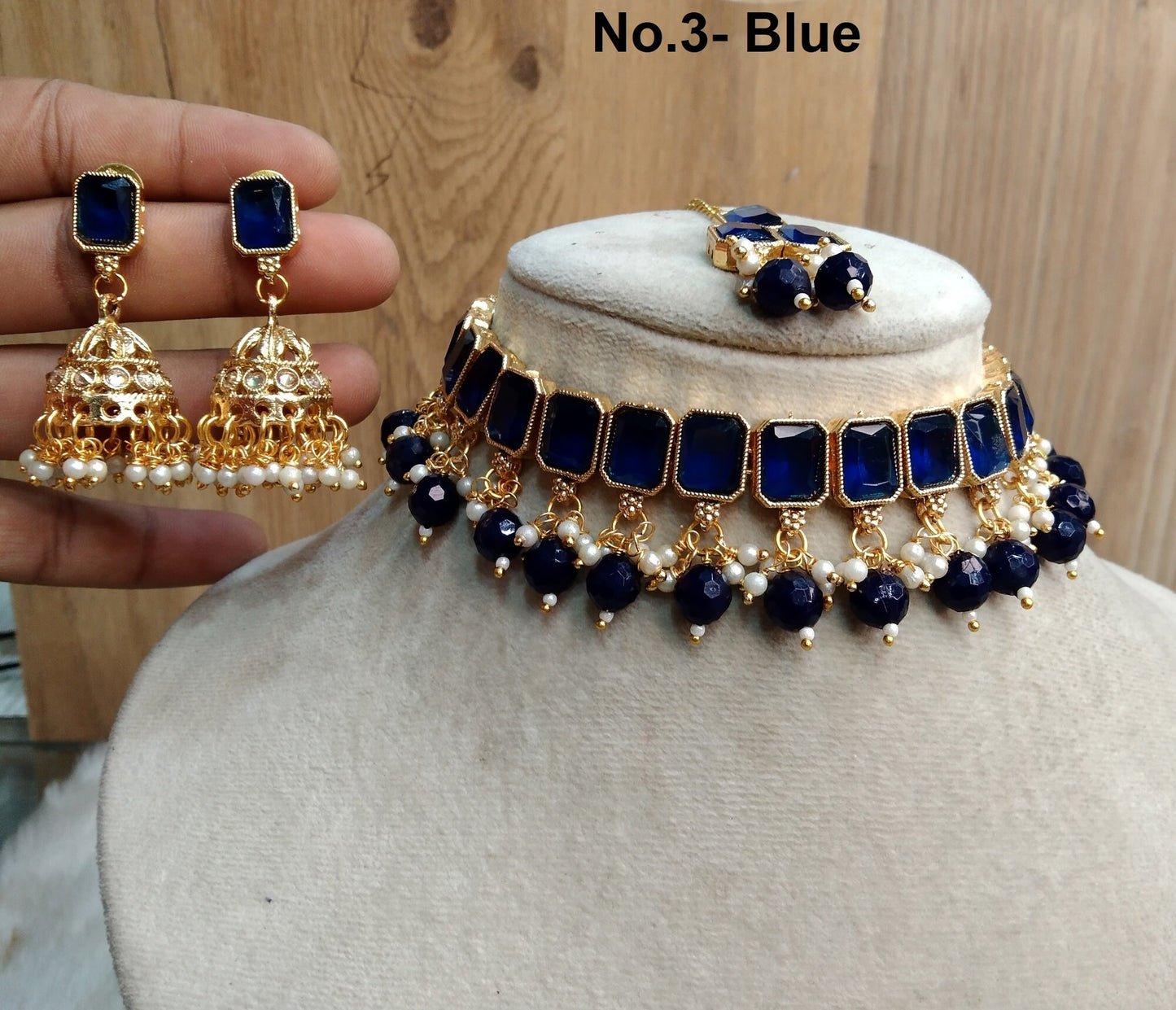 Indian choker Jewellery Set/ Gold maroon, green, pink, blue Bridal Wedding Bollywood Necklace Set/Brides maid set/Surrey sets