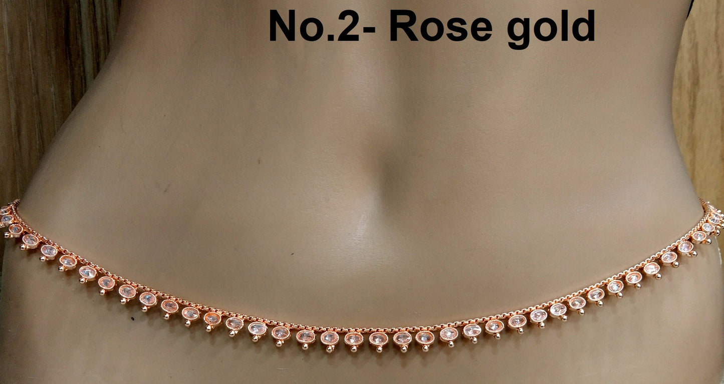 Waist Sari Saree Chain Jewellery Indian Kamarbandh Kamarband Belt/Rose gold Simple Body Chain Jewellery