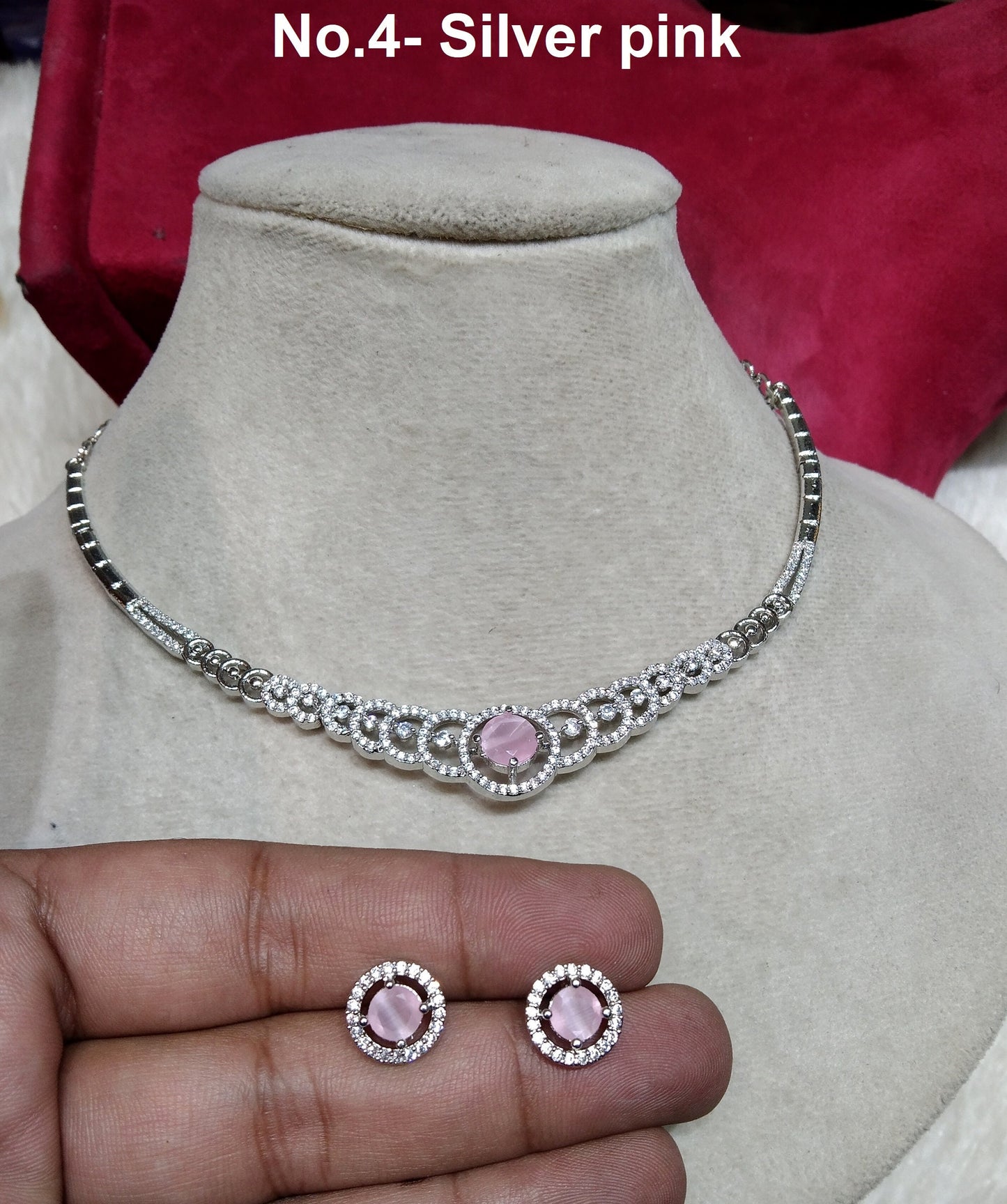 Cubic Zirconia Diamond necklace Earrings set, rose gold, corpus Bridal necklace earrings jewellery statement necklace set CZ necklace set