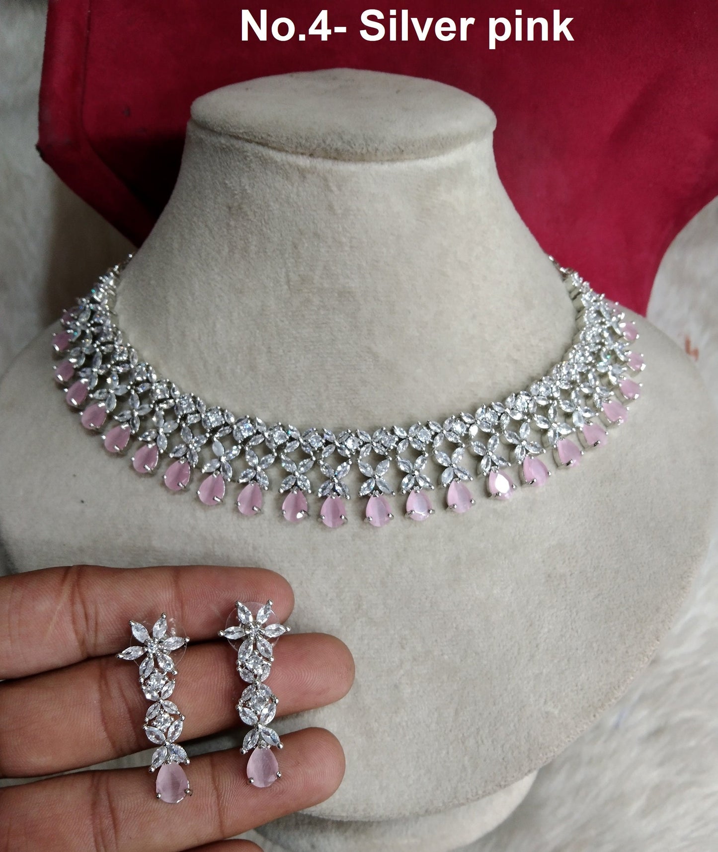 Cubic Zirconia Diamond necklace Earrings set, rose gold, Irvine, oxnard Bridal necklace earrings necklace set CZ necklace set