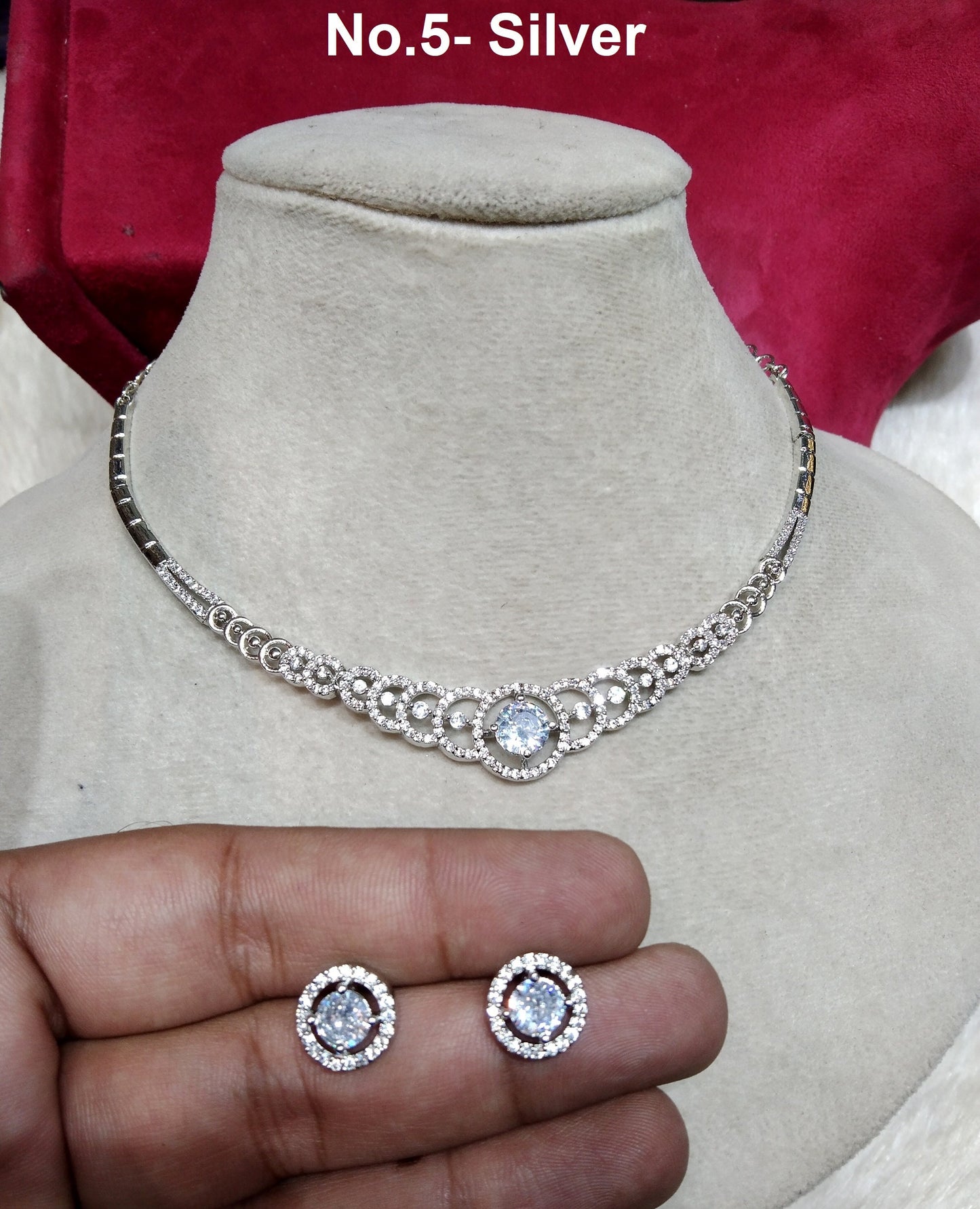 Cubic Zirconia Diamond necklace Earrings set, rose gold, corpus Bridal necklace earrings jewellery statement necklace set CZ necklace set