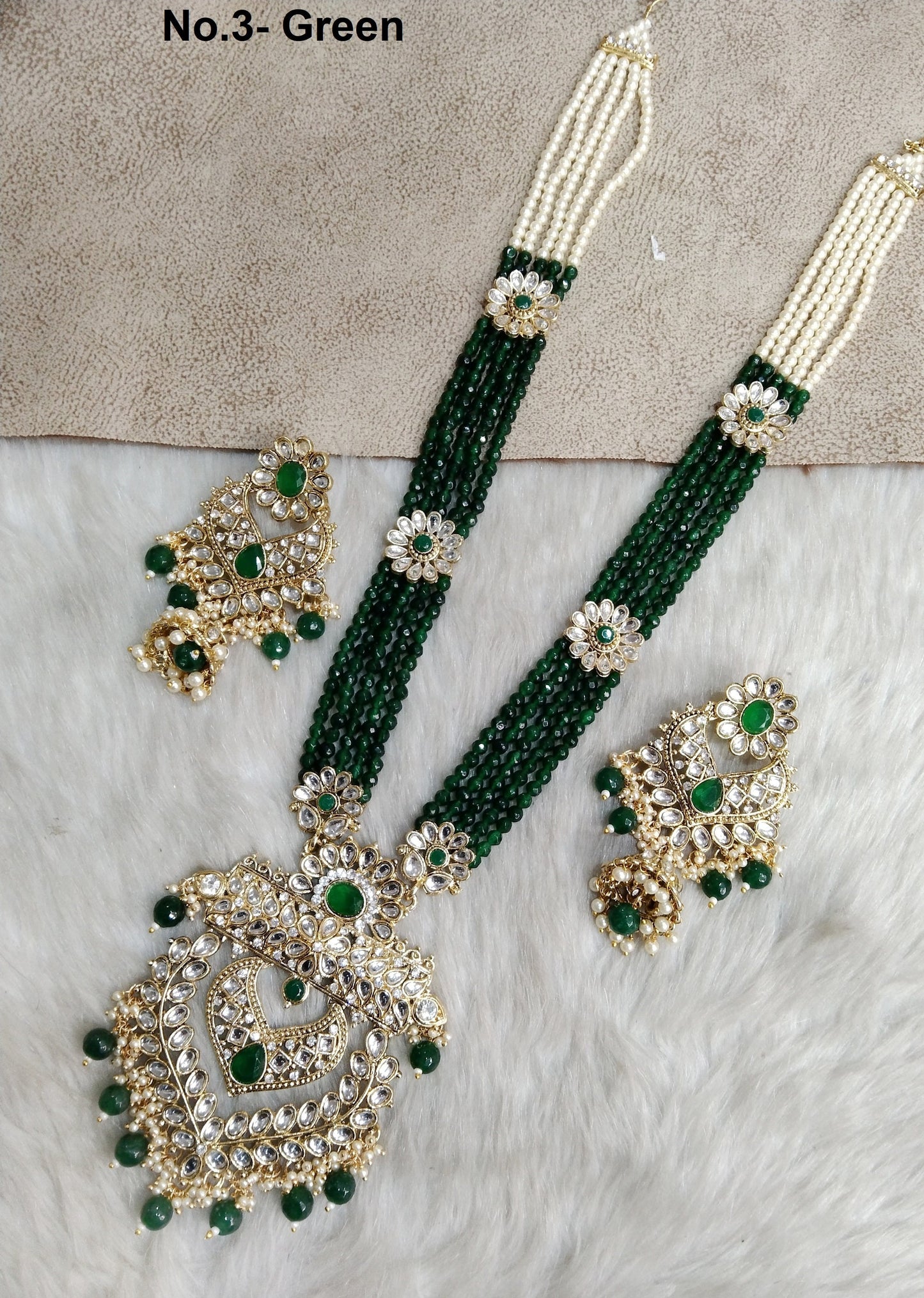 Rani Haar Kundan long Necklace Set/Gold Indian Necklace Set/ Indian kundan Jewellery/Muslim Long Necklace Set