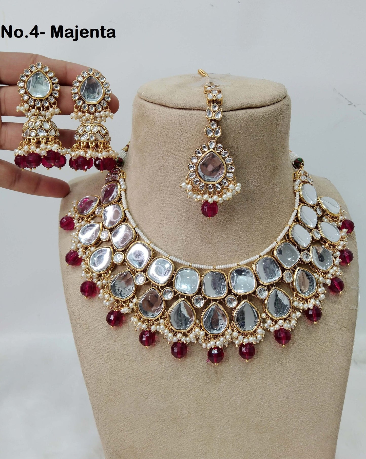Ivory Indian Jewellery , Kundan necklace Set Indian Wedding Bridal Ethnic Bridal Necklace,bridesmaid sona set,Punjabi set