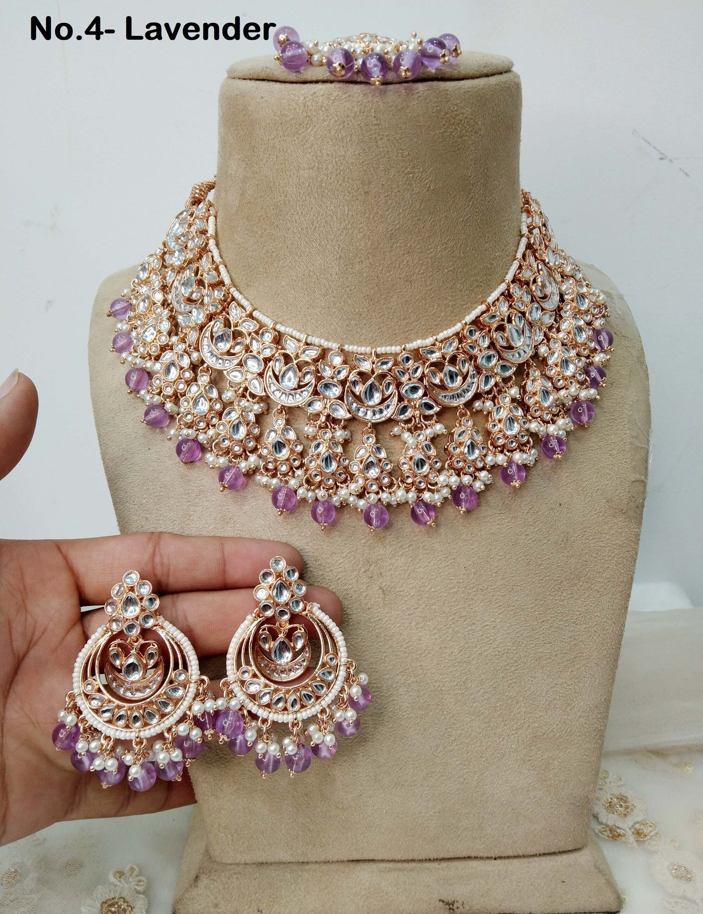 Indian Jewellery/ Gold Bridal Kundan necklace Set Indian Maroon, Gold white, Rama Bridal Jewellery kaskade kundan Necklace set