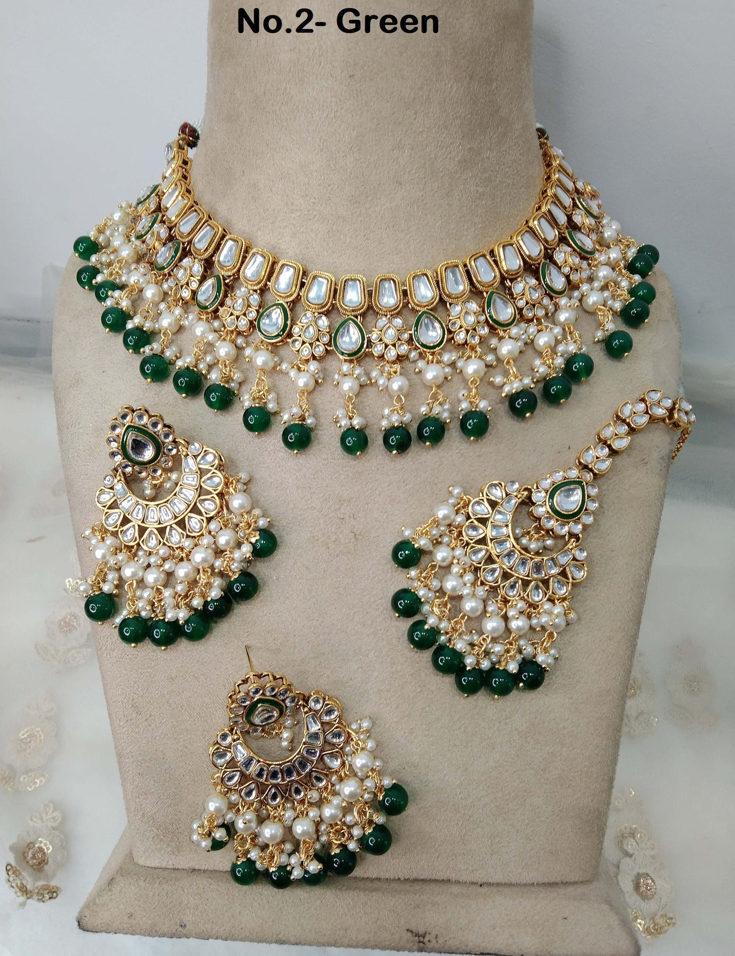 Ivory Indian Jewellery , Kundan necklace Set Indian Wedding Semi Bridal Ethnic Bridal city Necklace, bridesmaids set, Punjabi set
