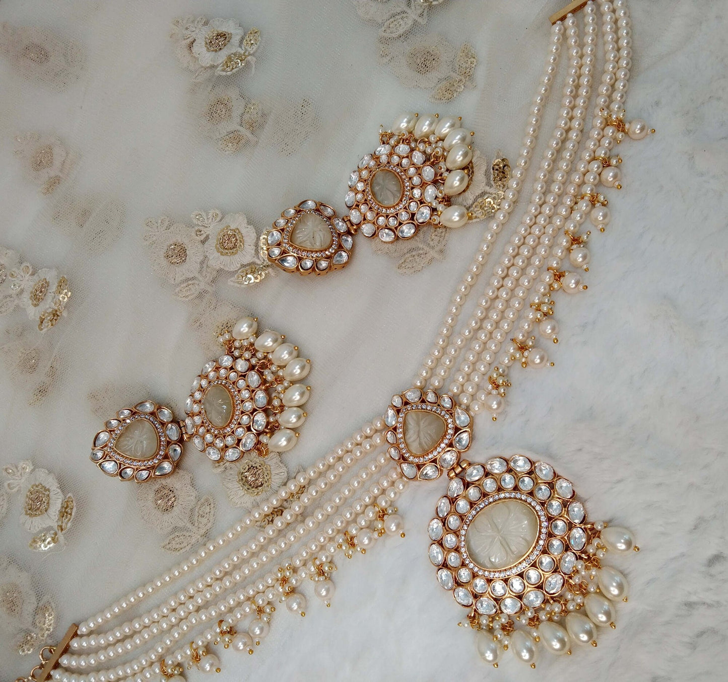 Indian Jewellery/Bridal Gold jadau Kundan choker Set/Indian Wedding Gold white Kundan choker Jewellery nity choker Necklace set
