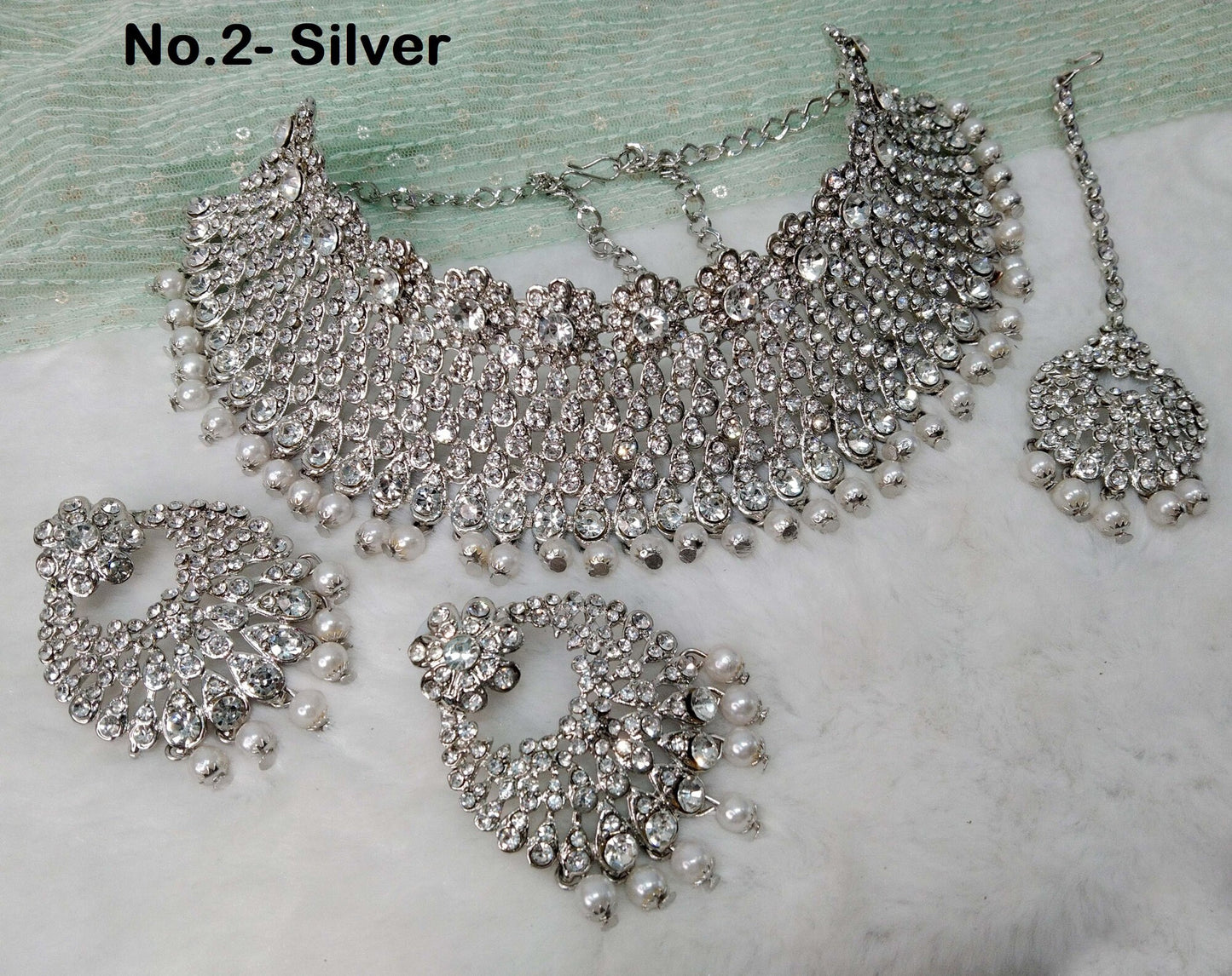 Indian jewellery choker set, Rose gold choker jewelry set, Bridal choker, Wedding choker jewelry, Bollywood jewellery