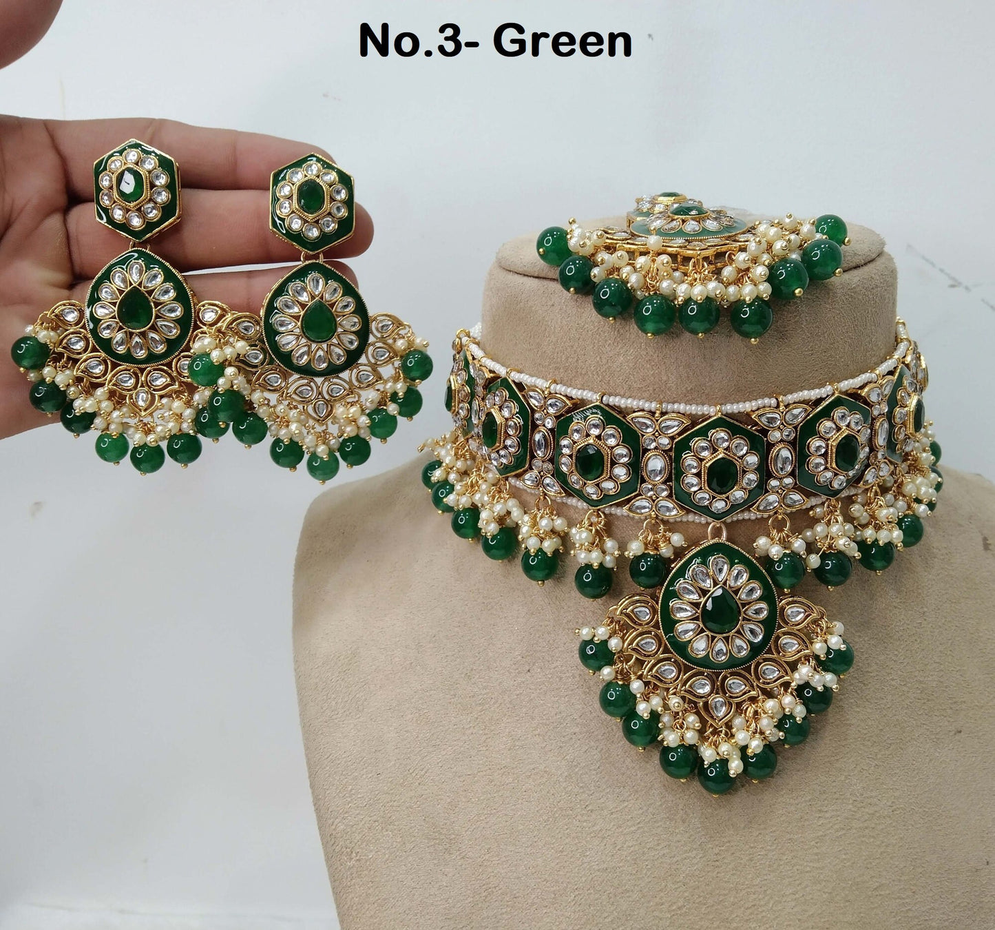 Ivory Indian Jewellery, Kundan necklace Set Indian Wedding Bridal Ethnic Bridal indian Necklace set, seema bridesmaids enameled set