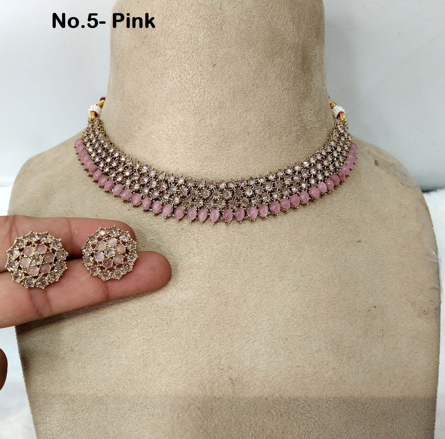 Indian Jewellery Necklace Set /Indian Antique necklace set/Bridesmaid rivana Jewellry/Indian jewelry Set/blue,ruby, lavender, multicolor set