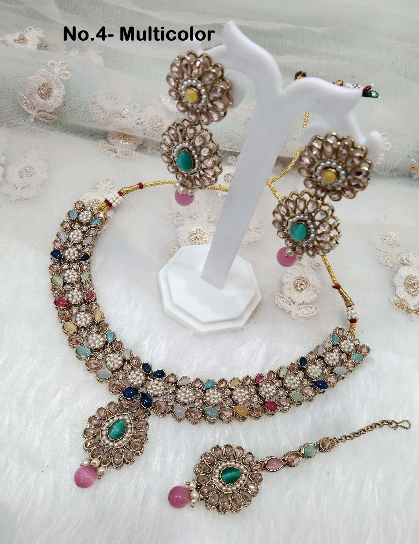 Indian Jewellery/Mehndi polish dark gold necklace Set/Bollywood Indian Jewelry Jewellery tina Set /Bridesmaid sets/ Champagne stones